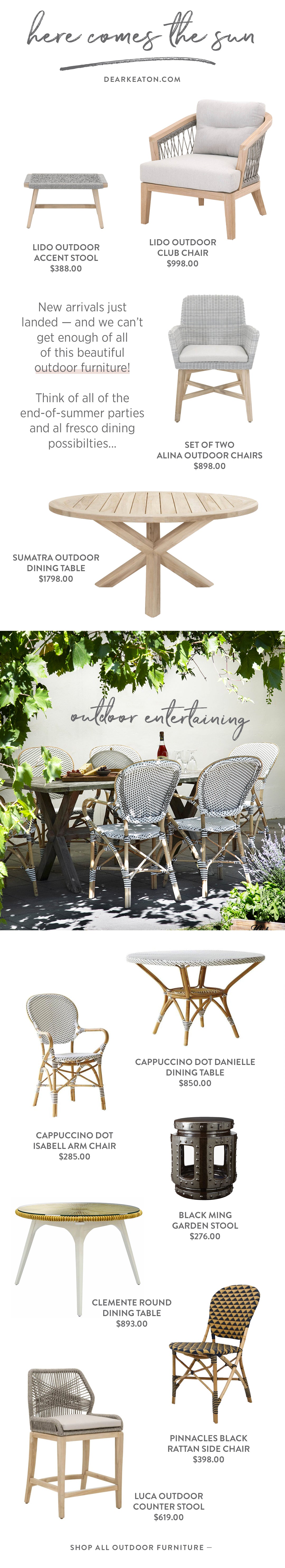 Here Comes the Sun - Spotlight on Outdoor Furniture - Dear Keaton