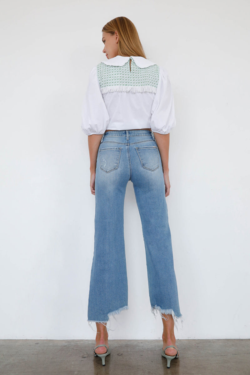 Mid Rise Distressed Boyfriend Jeans - Insane Gene