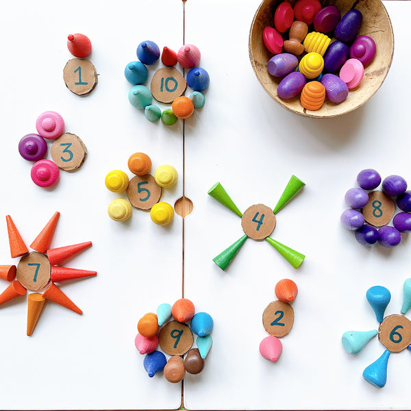 Counting with Wooden Loose Parts - Our Little Treasures