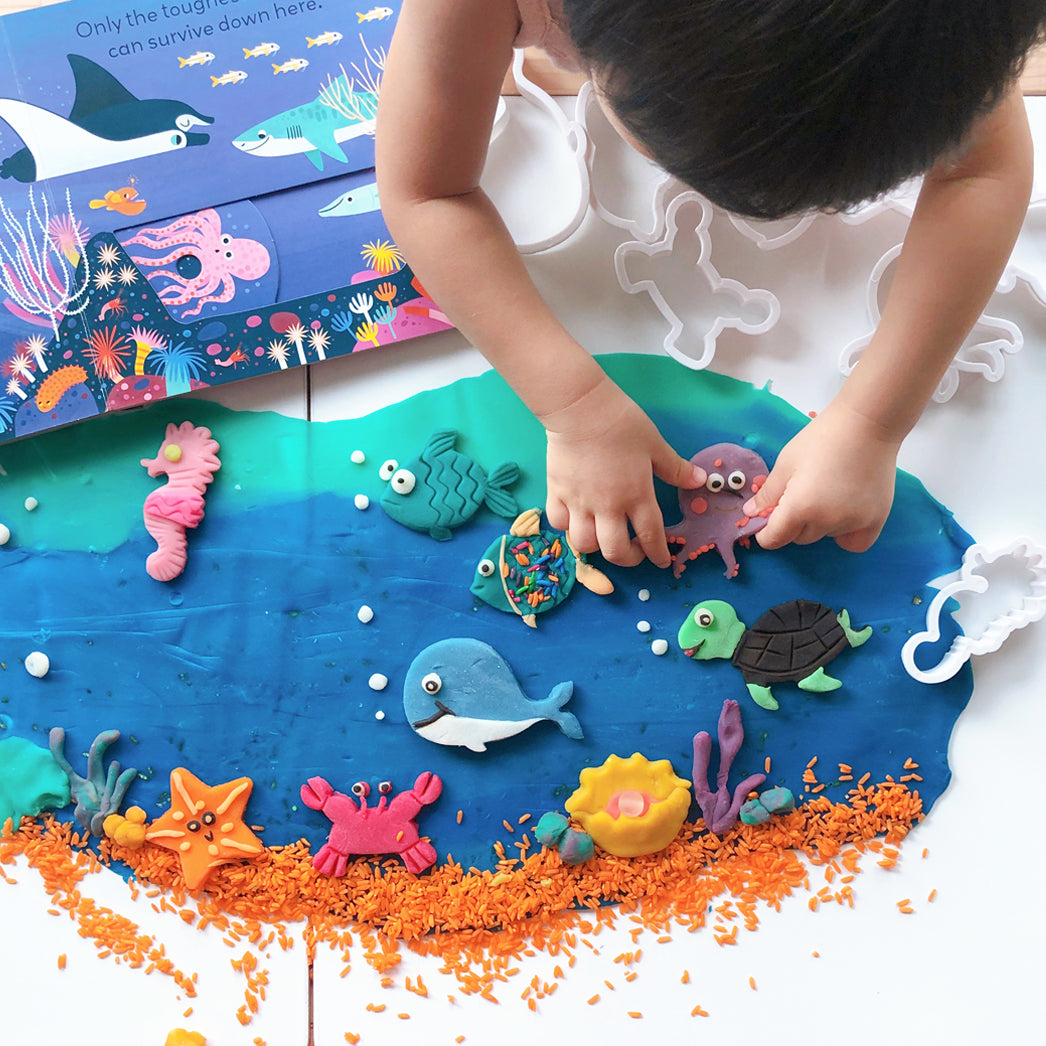 Under The Sea Play Dough Set up - Our Little Treasures