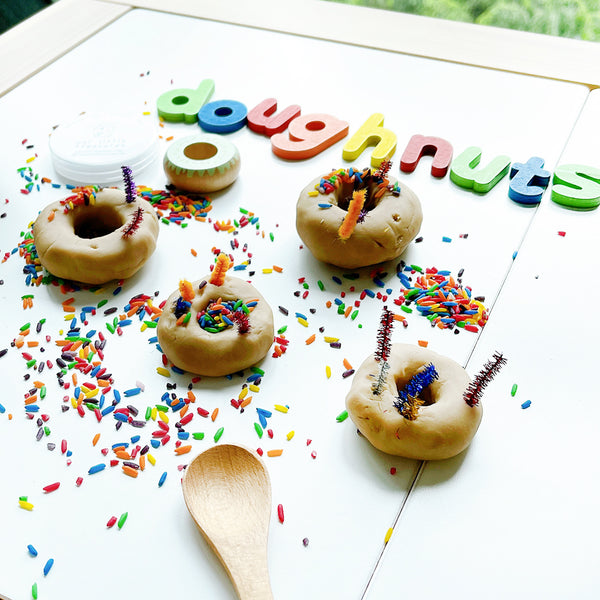 Doughnut Sensory Play Coloured Rice Play Dough