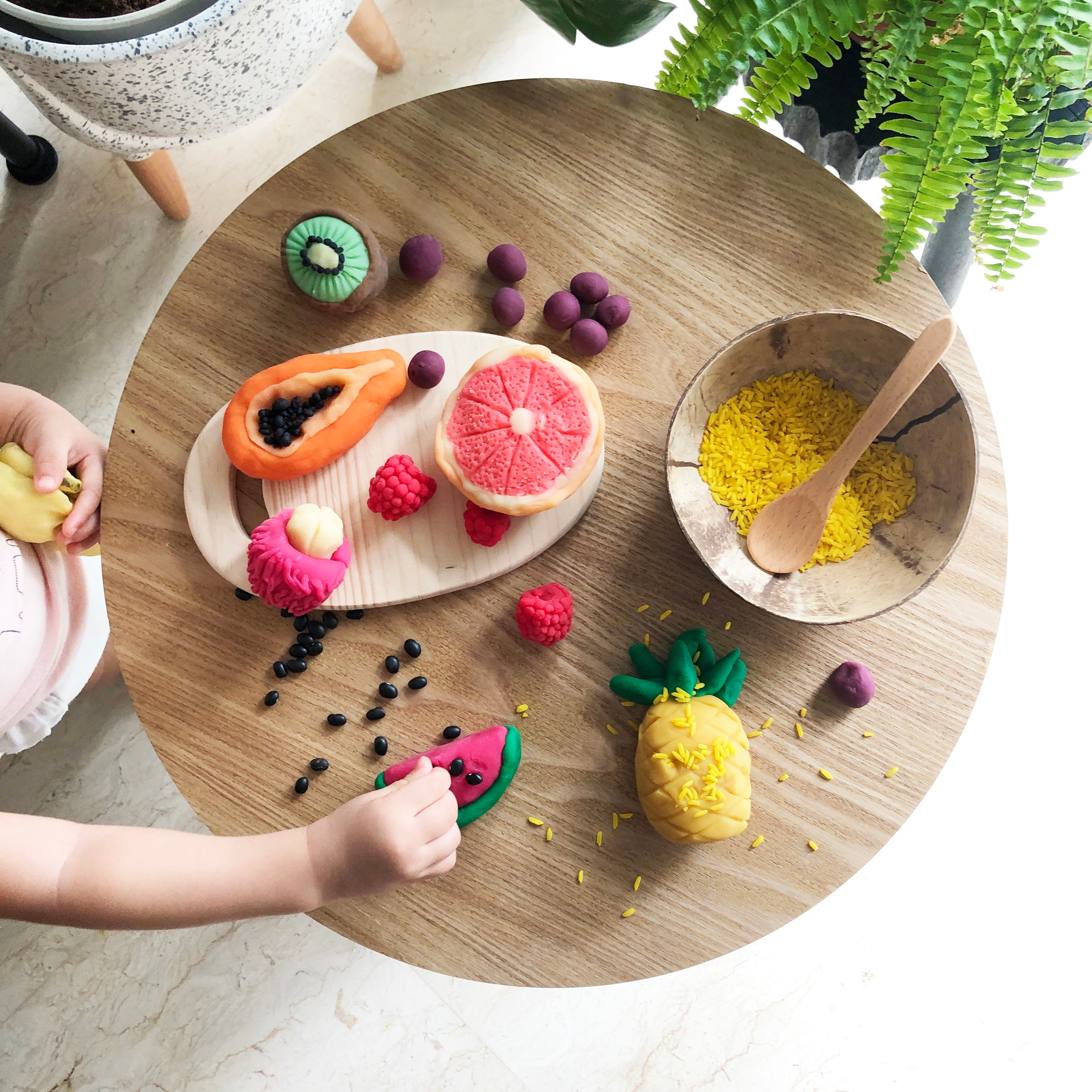 Fruit Play with Play Dough - Our Little Treasures