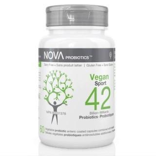 Probiotiques Vegan Sport 42 Milliards - Sans Réfrigération -Nova Probiotics -Gagné en Santé