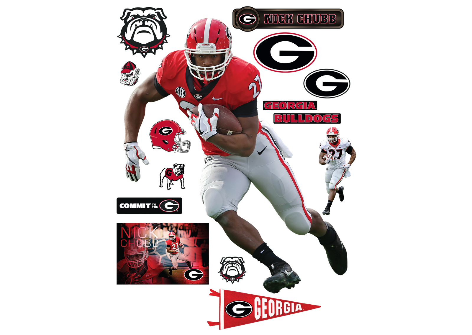 Nick Chubb Removable Wall Decal Fathead Official Site