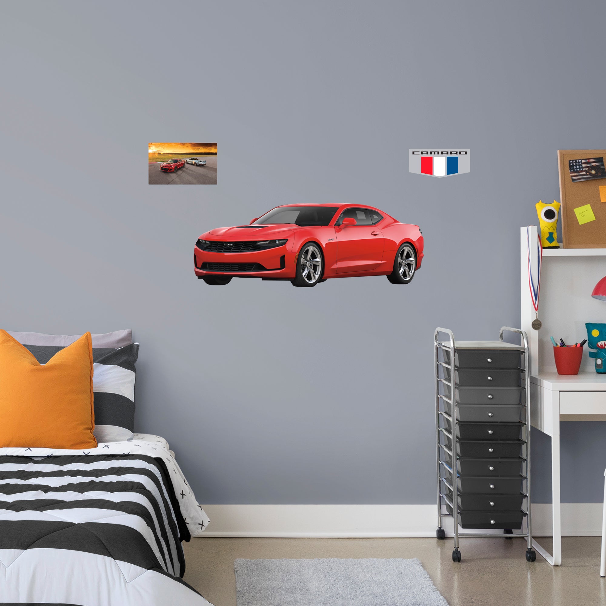 Chevrolet Red Camaro: Officially Licensed GM Removable Wall Decal Giant + 2 Decals by Fathead | Vinyl