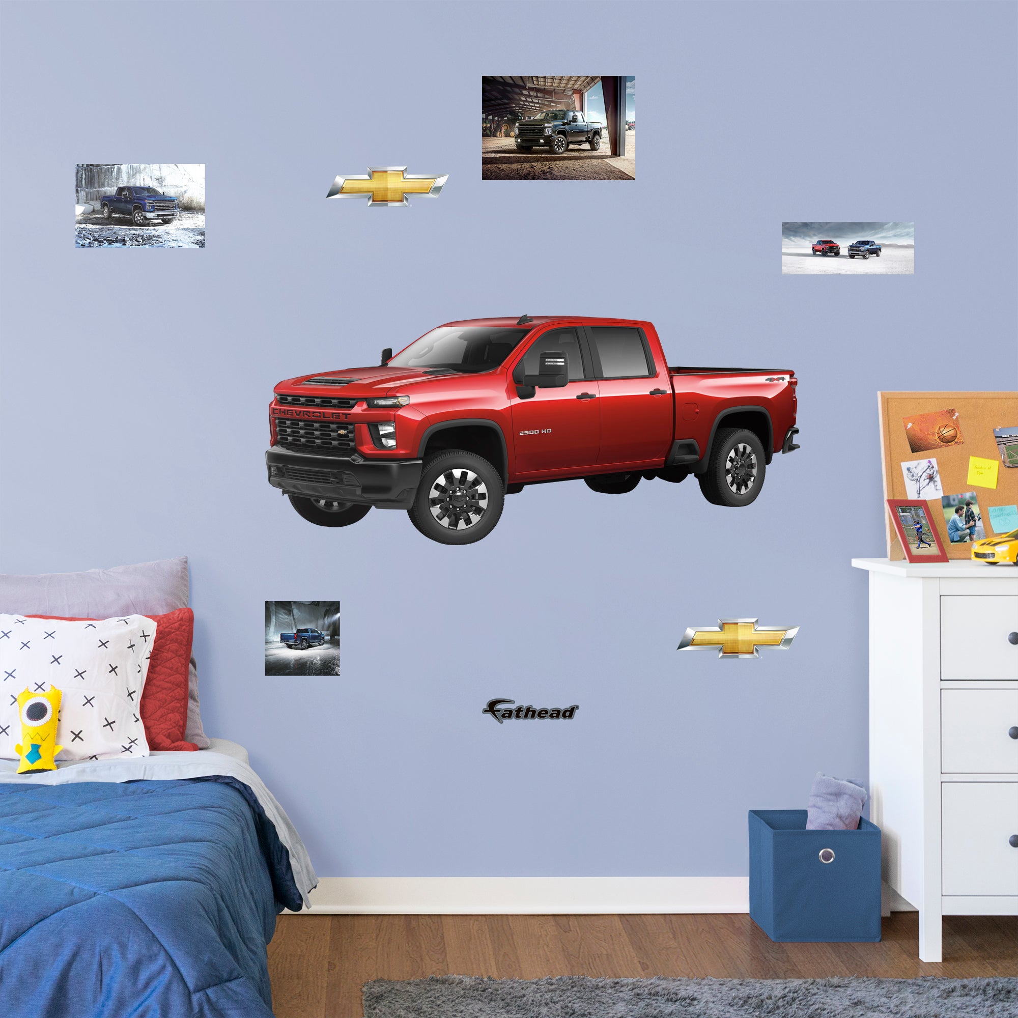 Chevrolet Red Silverado: Officially Licensed GM Removable Wall Decal Life-Size + 7 Decals by Fathead | Vinyl