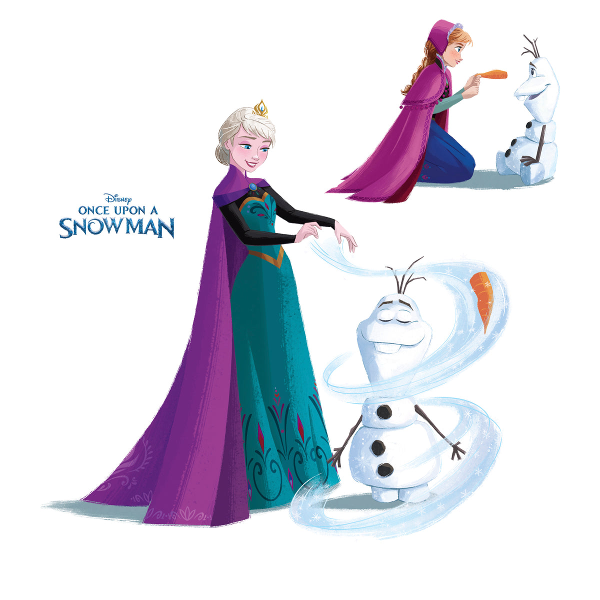 Olaf And Elsa Frozen Once Upon A Snowman Officially Licensed Disney