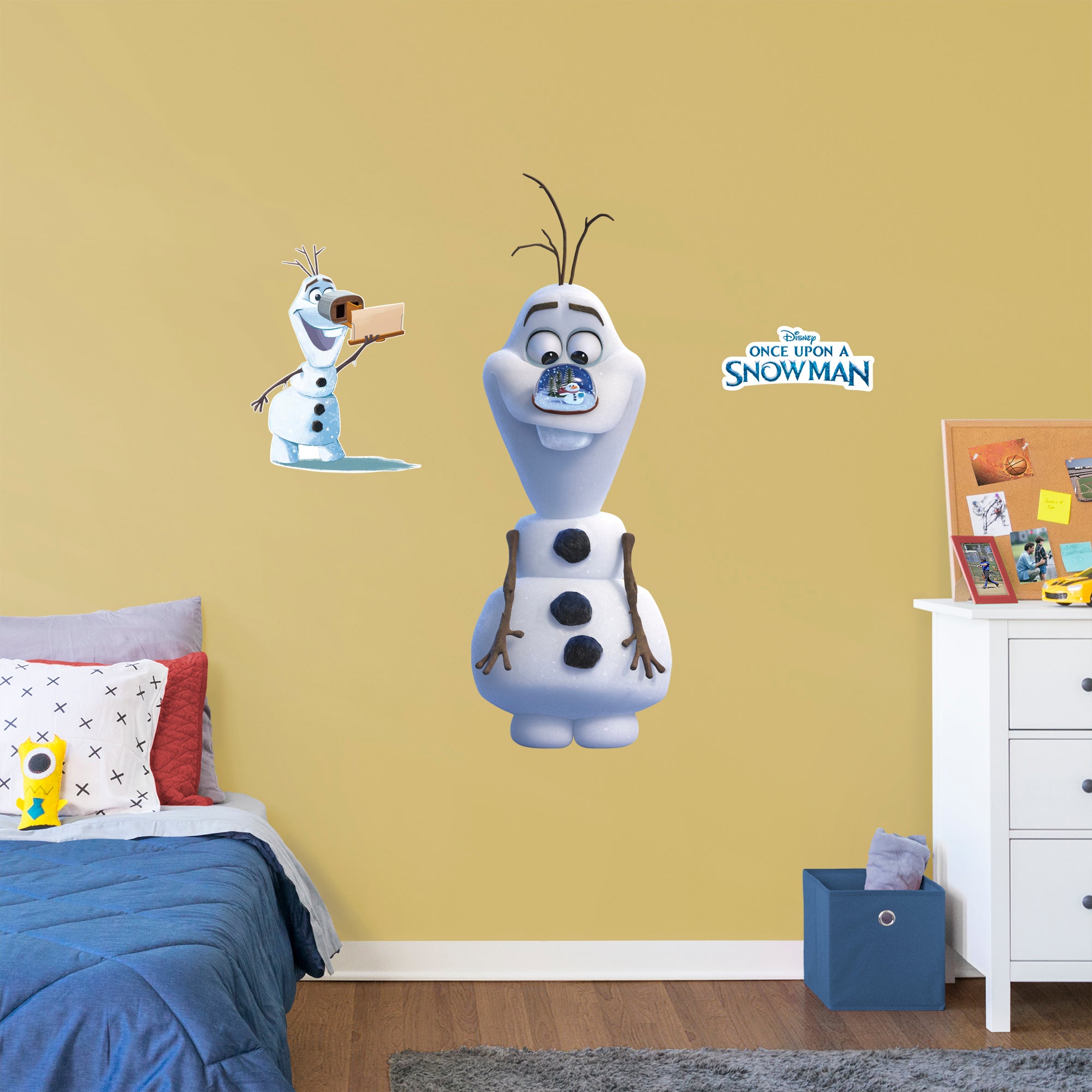 Olaf: Snowglobe - Frozen - Once Upon A Snowman - Officially Licensed Disney Removable Wall Decal Giant Character + 2 Decals by F