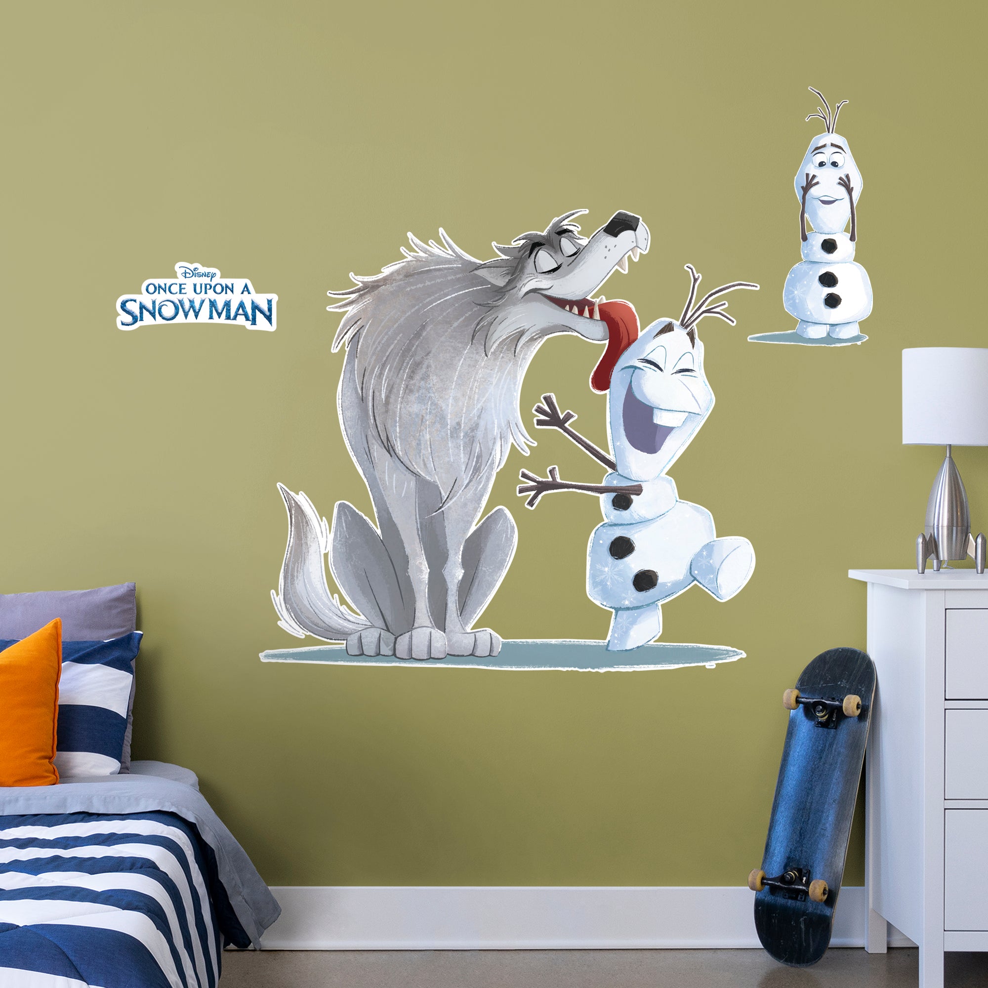Olaf: Wolf - Once Upon A Snowman Officially Licensed Disney Removable Wall Decal Life-Size Character + 2 Decals by Fathead | Vin