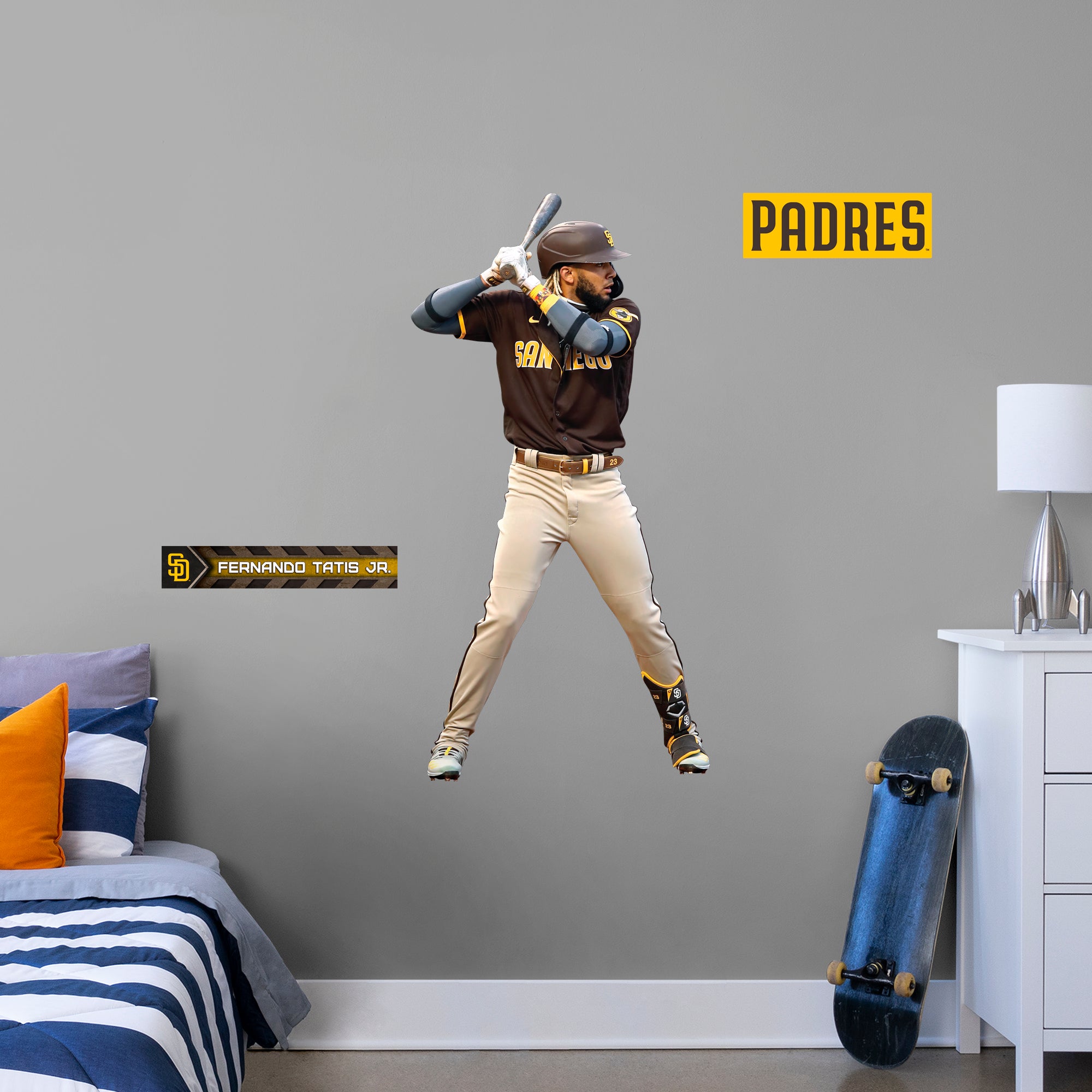 Fernando Tatis Jr for San Diego Padres: RealBig Officially Licensed MLB Removable Wall Decal Giant Athlete + 2 Decals by Fathead