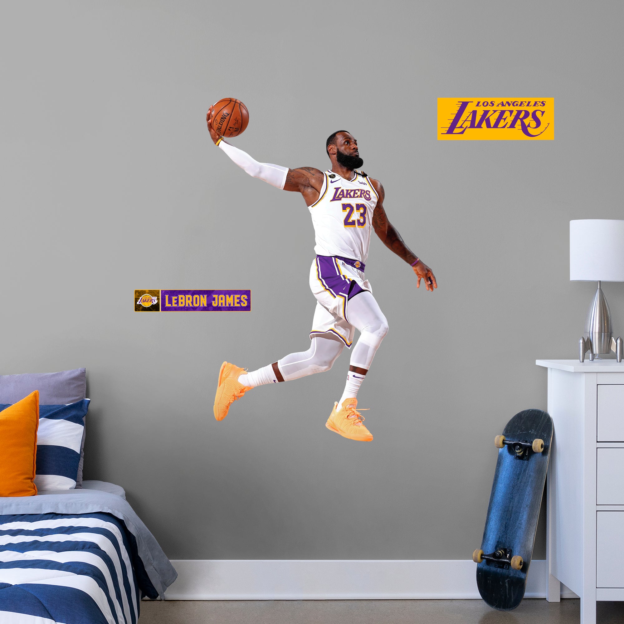 LeBron James for Los Angeles Lakers - 2020 Finals Dunk for Los Angeles Lakers - Officially Licensed NBA Removable Wall Decal Gia