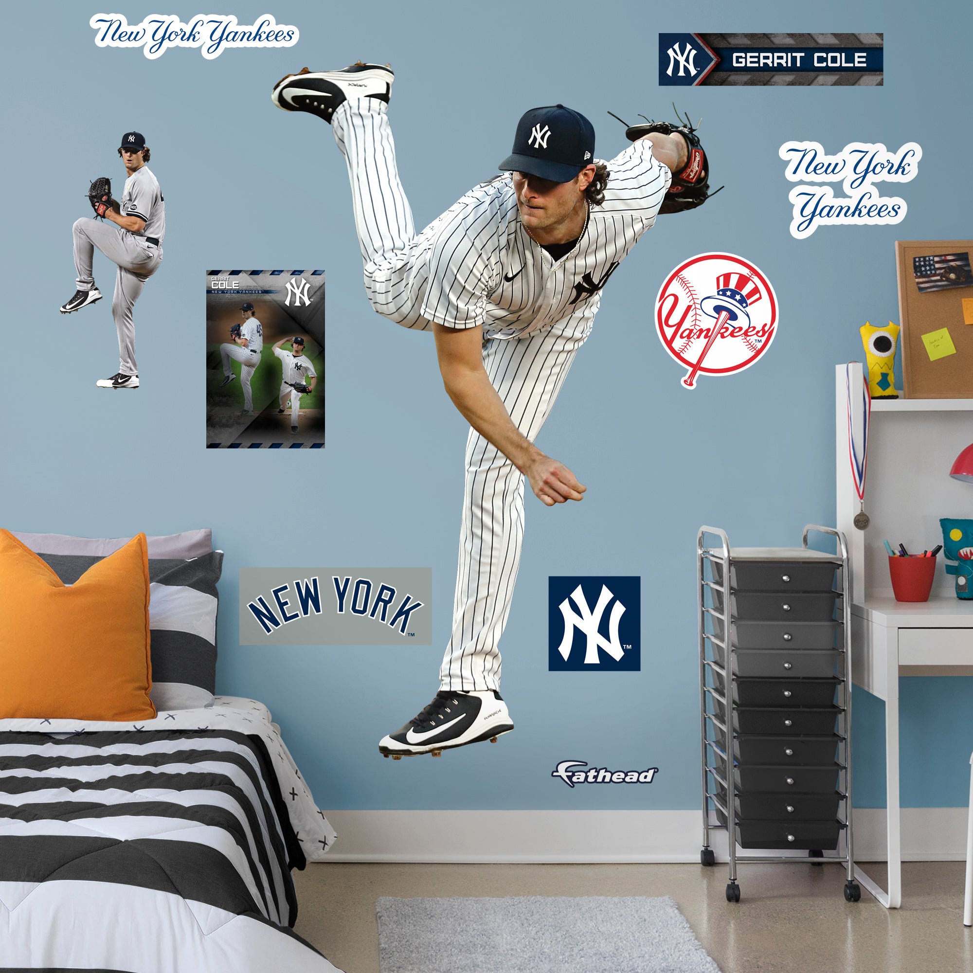 Gerrit Cole 2020 - Officially Licensed MLB Removable Wall Decal Giant Athlete + 2 Decals (33"W x 50"H) by Fathead | Vinyl