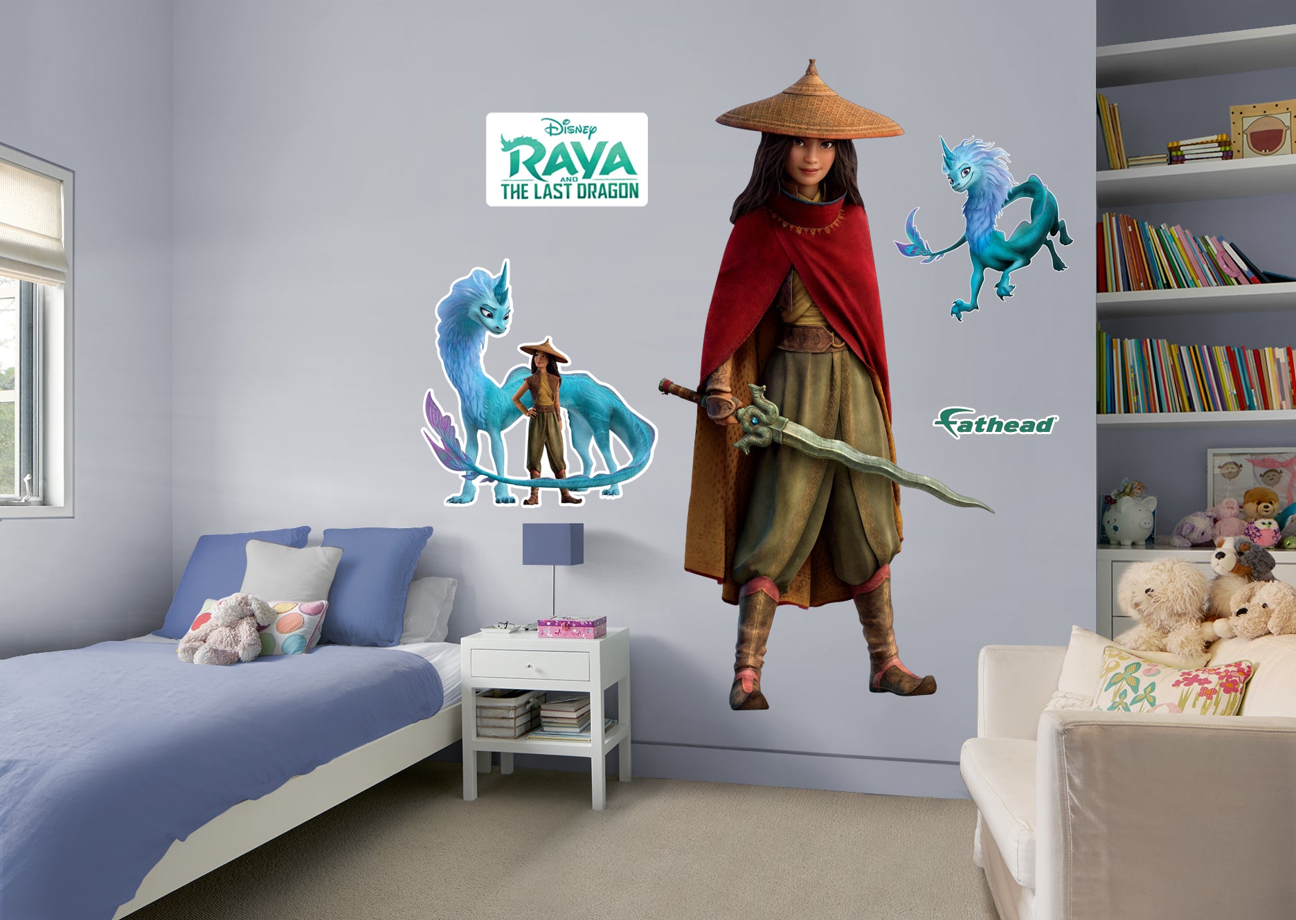 Raya and The Last Dragon Raya and the Red Cloak RealBig - Officially Licensed Disney Removable Wall Decal Giant Character + 2 De