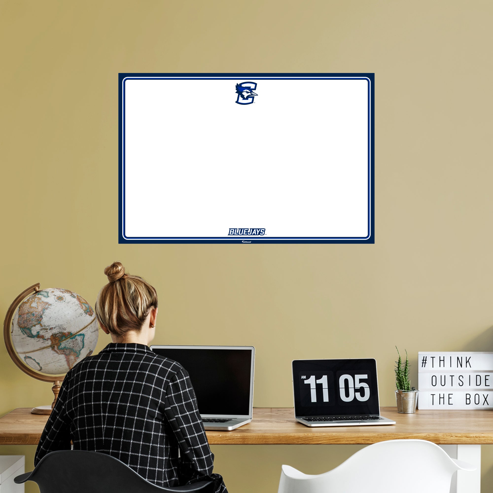 Creighton Blue Jays 2020 X-Large Dry Erase Whiteboard - Officially Licensed NCAA Removable Wall Decal XL by Fathead | Vinyl