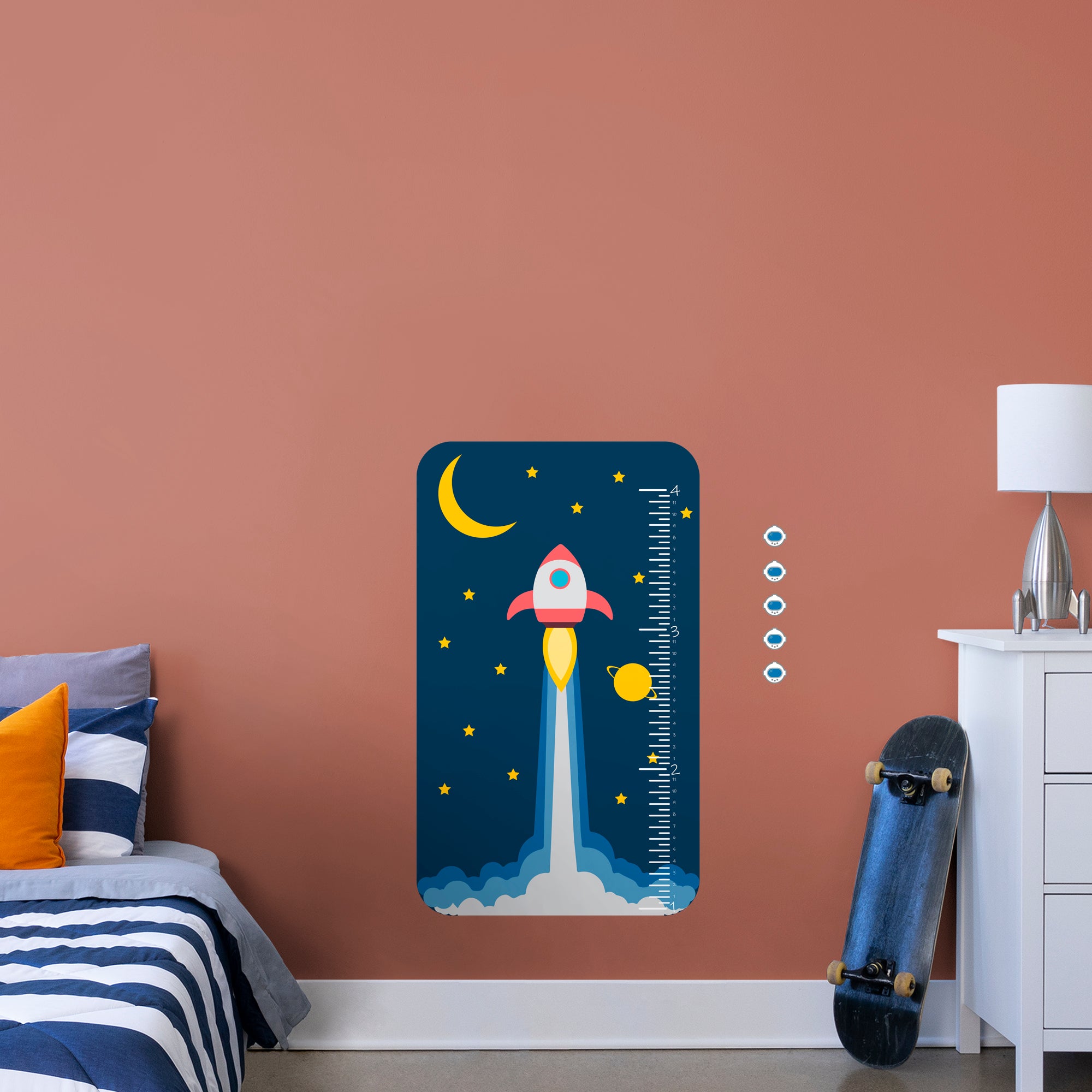 Growth Chart Space - Removable Wall Decal Growth Chart (24"W x 41"H) by Fathead | Vinyl