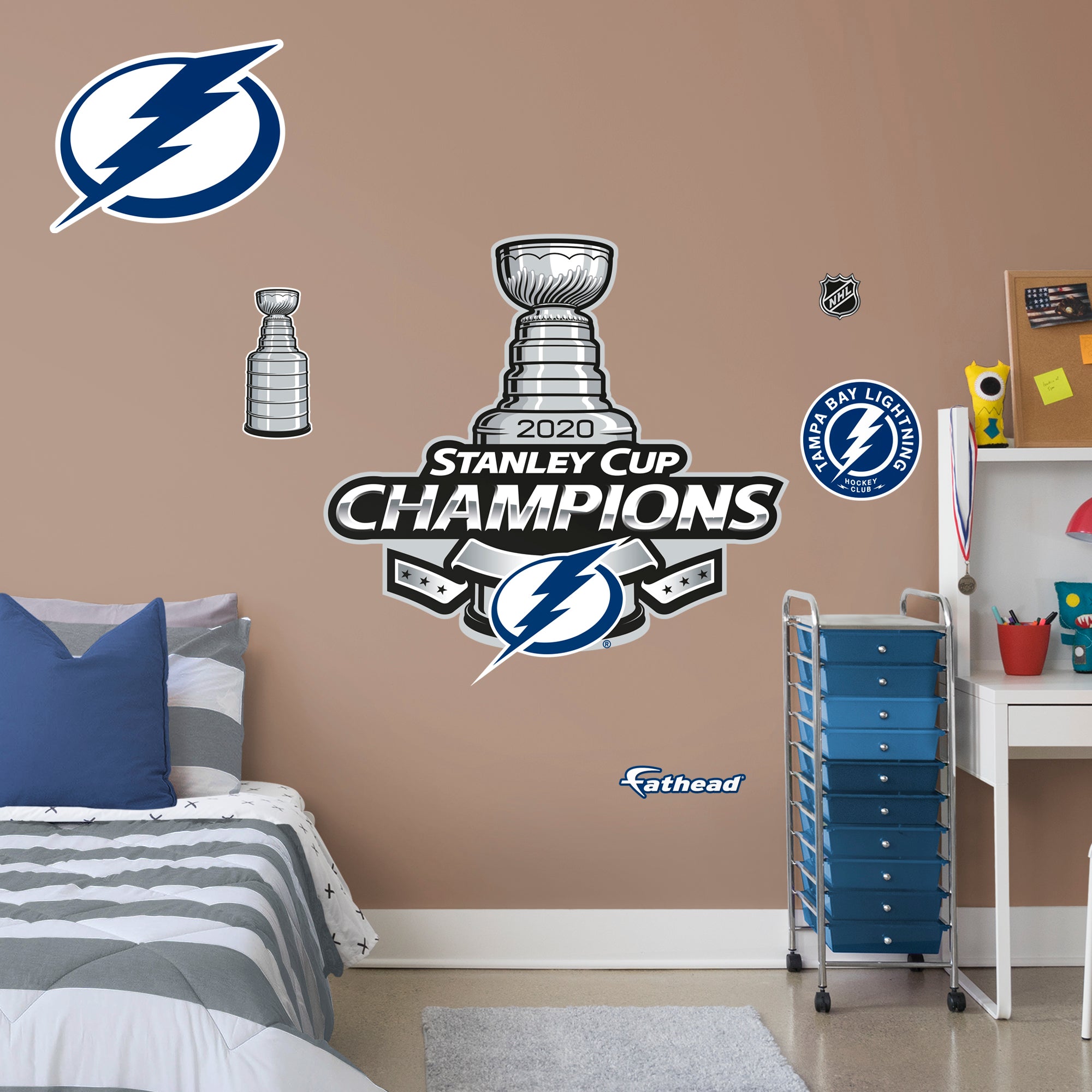 Tampa Bay Lightning: Stanley Championship Banner - Officially Licensed Giant Cup (43.5W" x 42"H) by Fathead | Vinyl