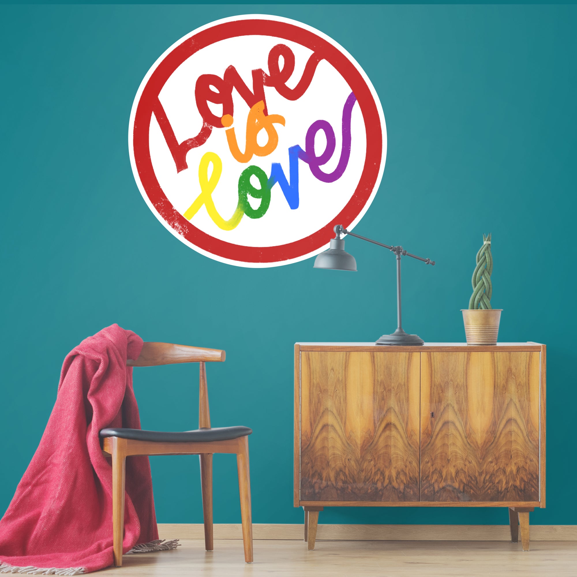 Love Is Love - Officially Licensed Big Moods Removable Wall Decal Giant Decal (37"W x 37"H) by Fathead | Vinyl