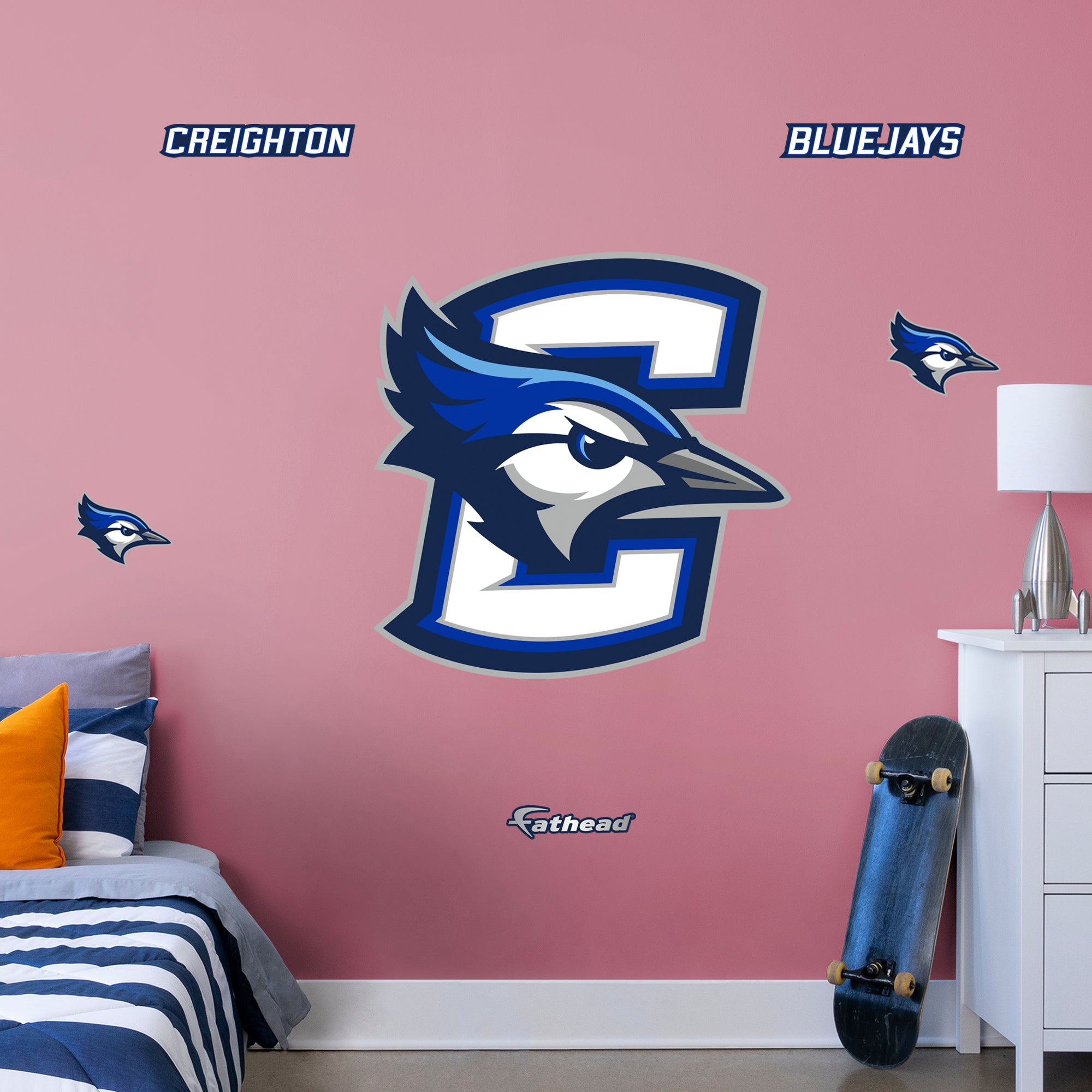 Creighton Blue Jays 2020 RealBig Logo - Officially Licensed NCAA Removable Wall Decal Giant Decal (36"W x 36"H) by Fathead | Vin