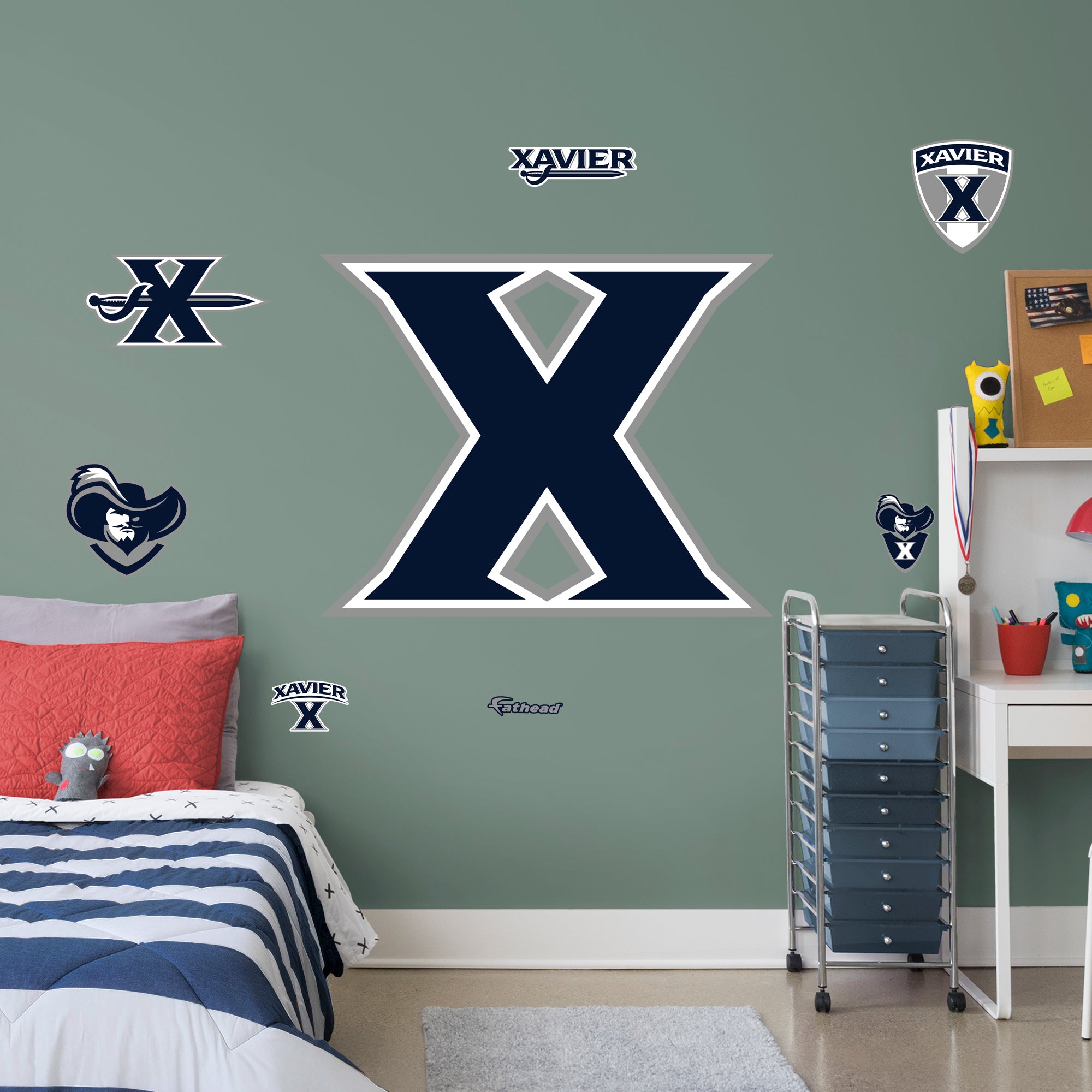 Xavier Musketeers 2020 RealBig Logo - Officially Licensed NCAA Removable Wall Decal Giant Decal (45"W x 36"H) by Fathead | Vinyl
