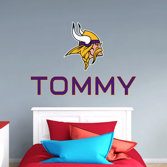 Minnesota Vikings:  Stacked Personalized Name        - Officially Licensed NFL    Transfer Decal