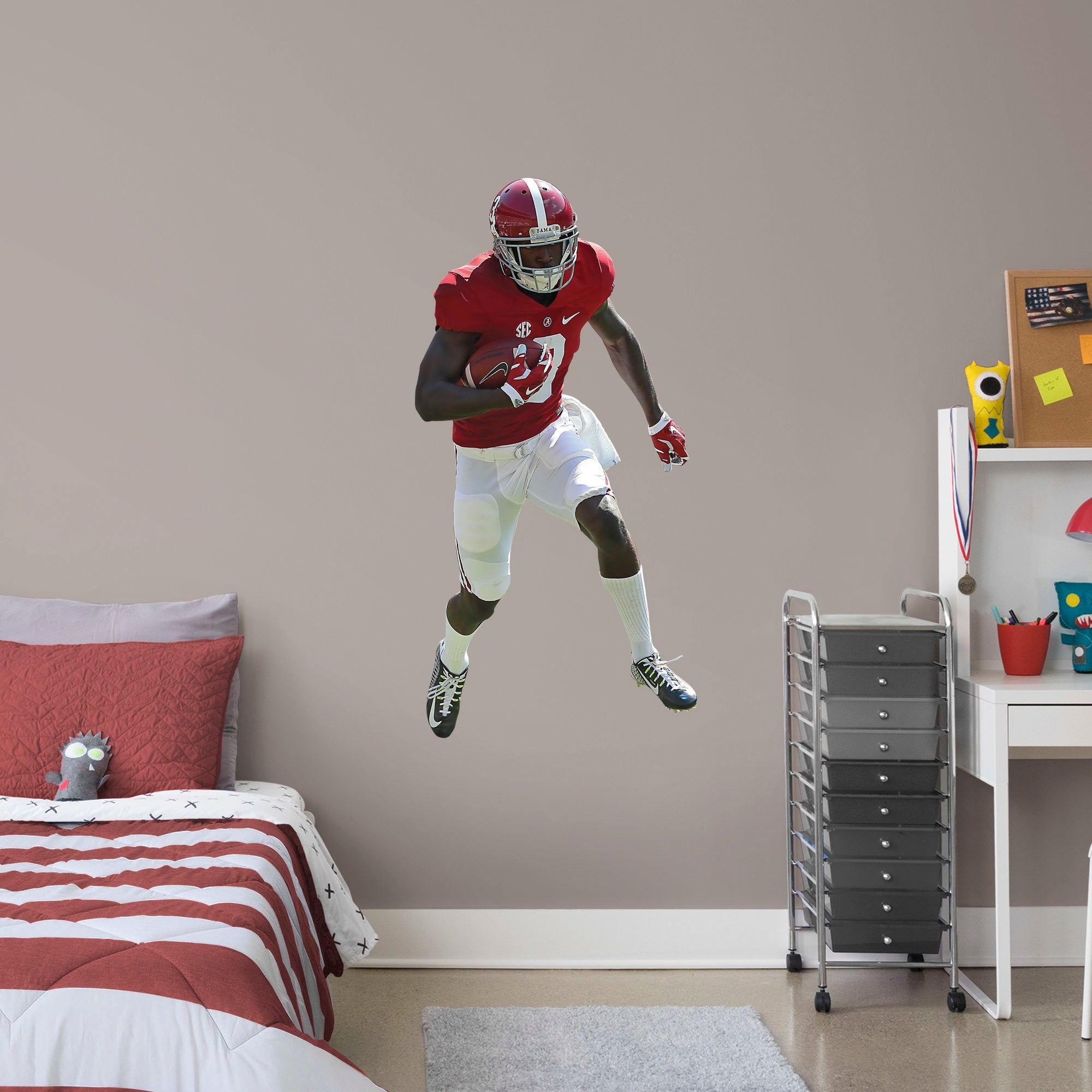 Calvin Ridley for Alabama Crimson Tide: Alabama - Officially Licensed Removable Wall Decal Giant Athlete + 2 Decals (26"W x 51"H