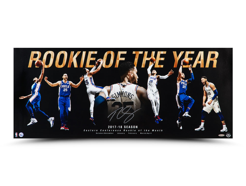 Ben Simmons Autographed "Rookie Of The Year" 36 X 15 by Fathead