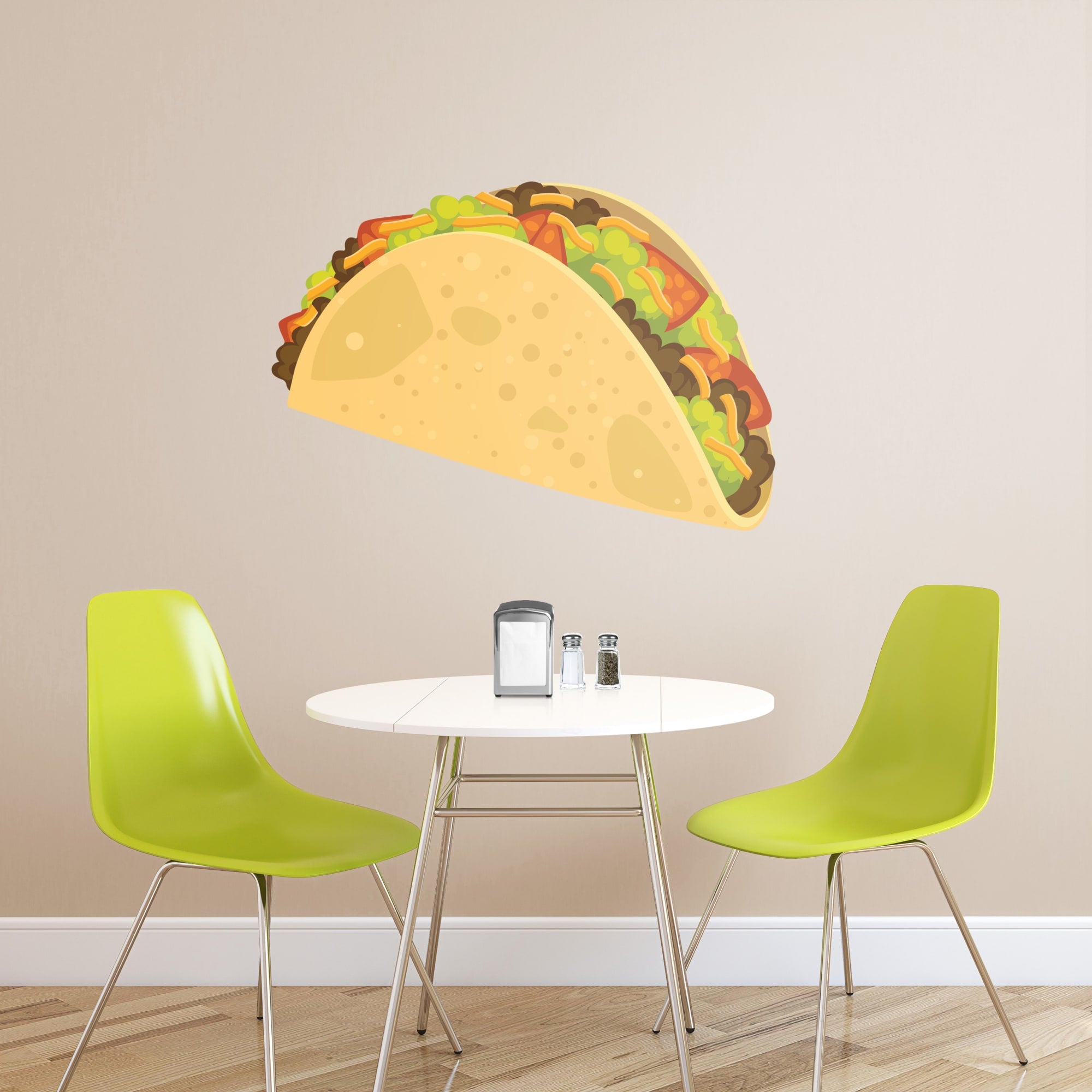 Taco: Illustrated - Removable Vinyl Decal Giant Taco + 2 Decals (49"W x 34"H) by Fathead