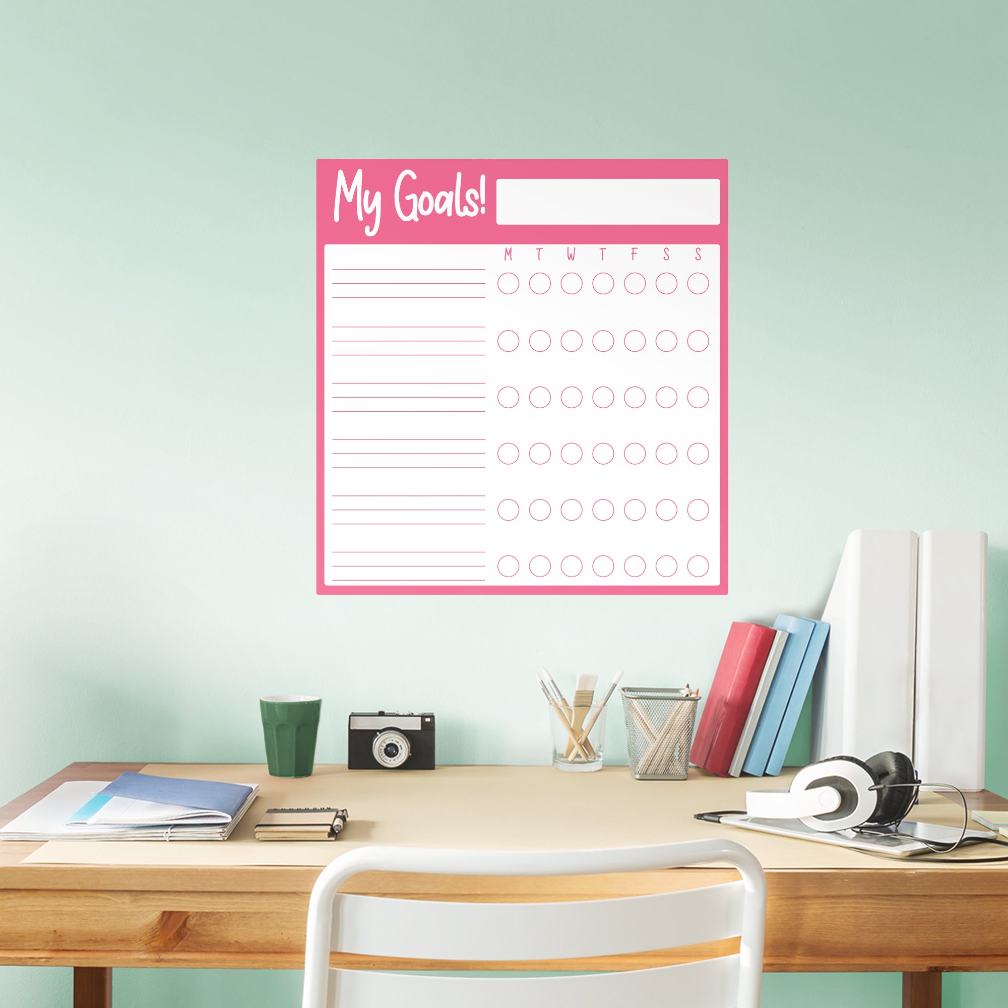 Goal Tracker: Pink - Removable Dry Erase Vinyl Decal XL by Fathead