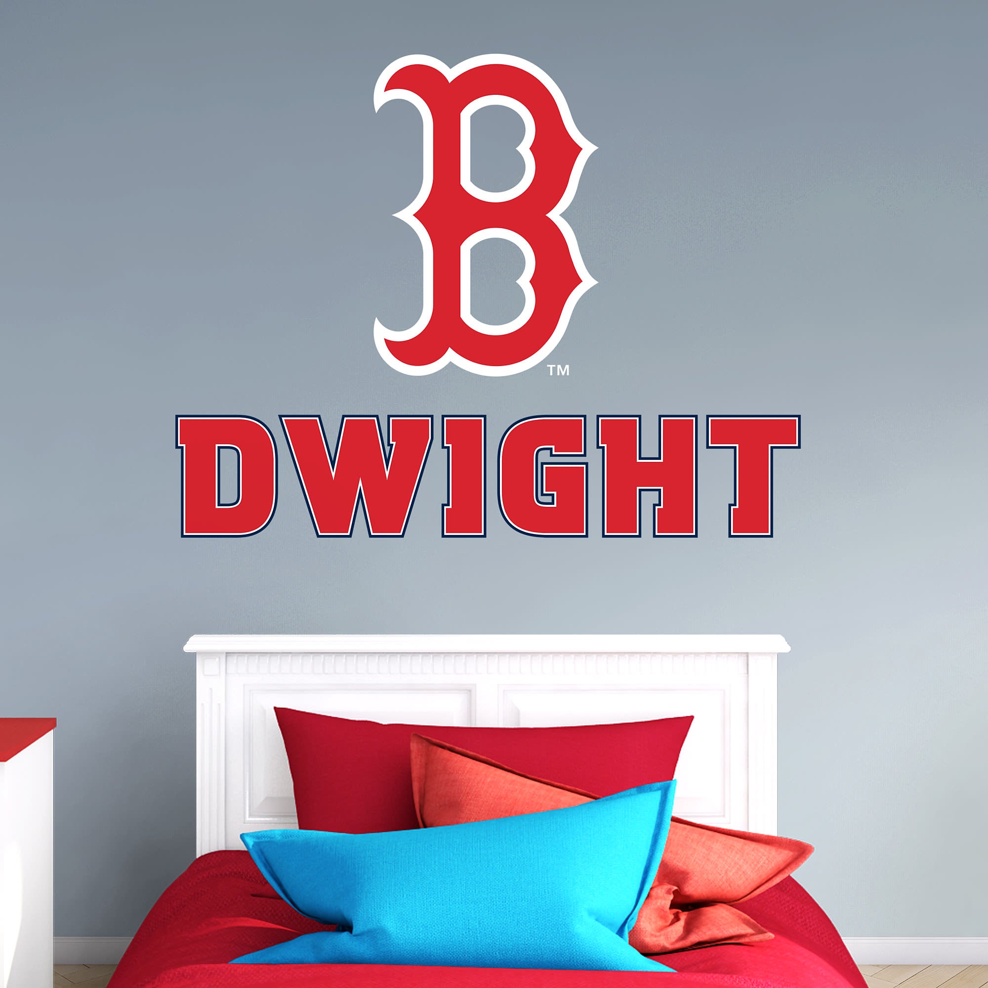 Boston Red Sox: "B" Stacked Personalized Name - Officially Licensed MLB Transfer Decal in Red (52"W x 39.5"H) by Fathead | Vinyl
