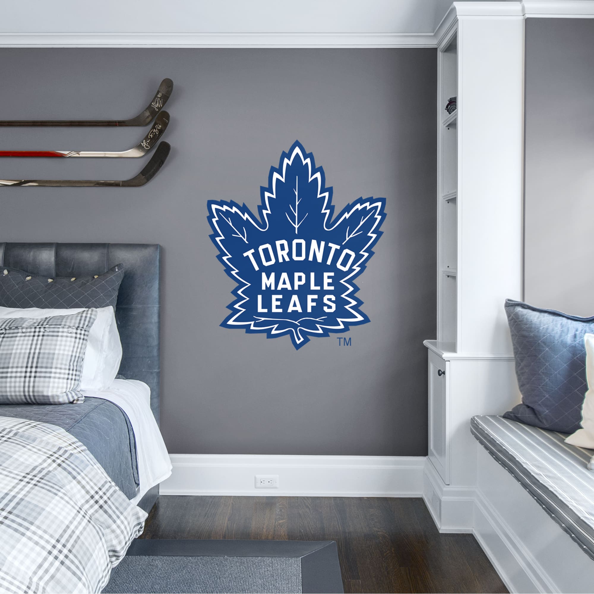 Toronto Maple Leafs: Vintage Logo - Officially Licensed NHL Removable Wall Decal 38.0"W x 45.0"H by Fathead | Vinyl