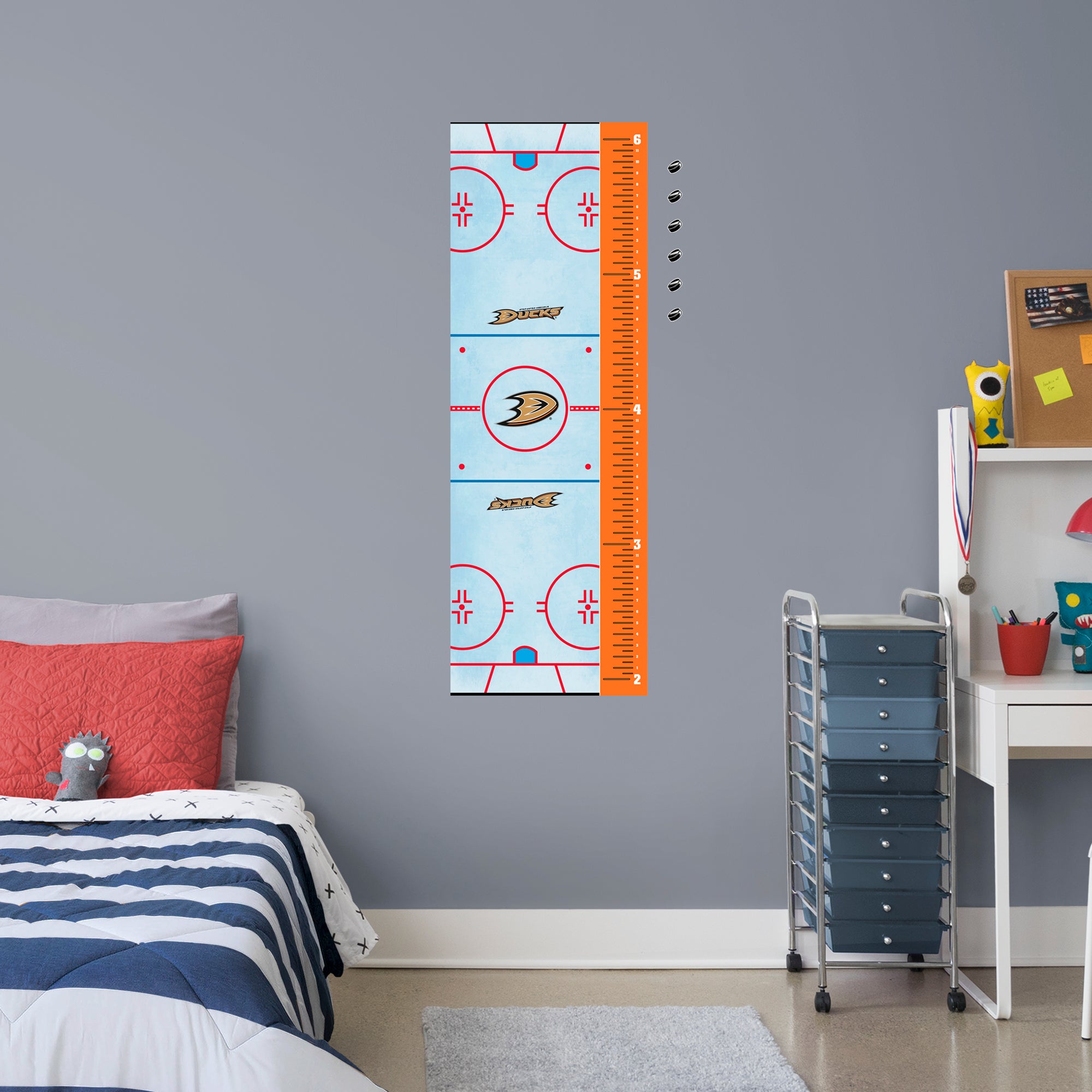Anaheim Ducks: Rink Growth Chart - Officially Licensed NHL Removable Wall Graphic Large by Fathead | Vinyl