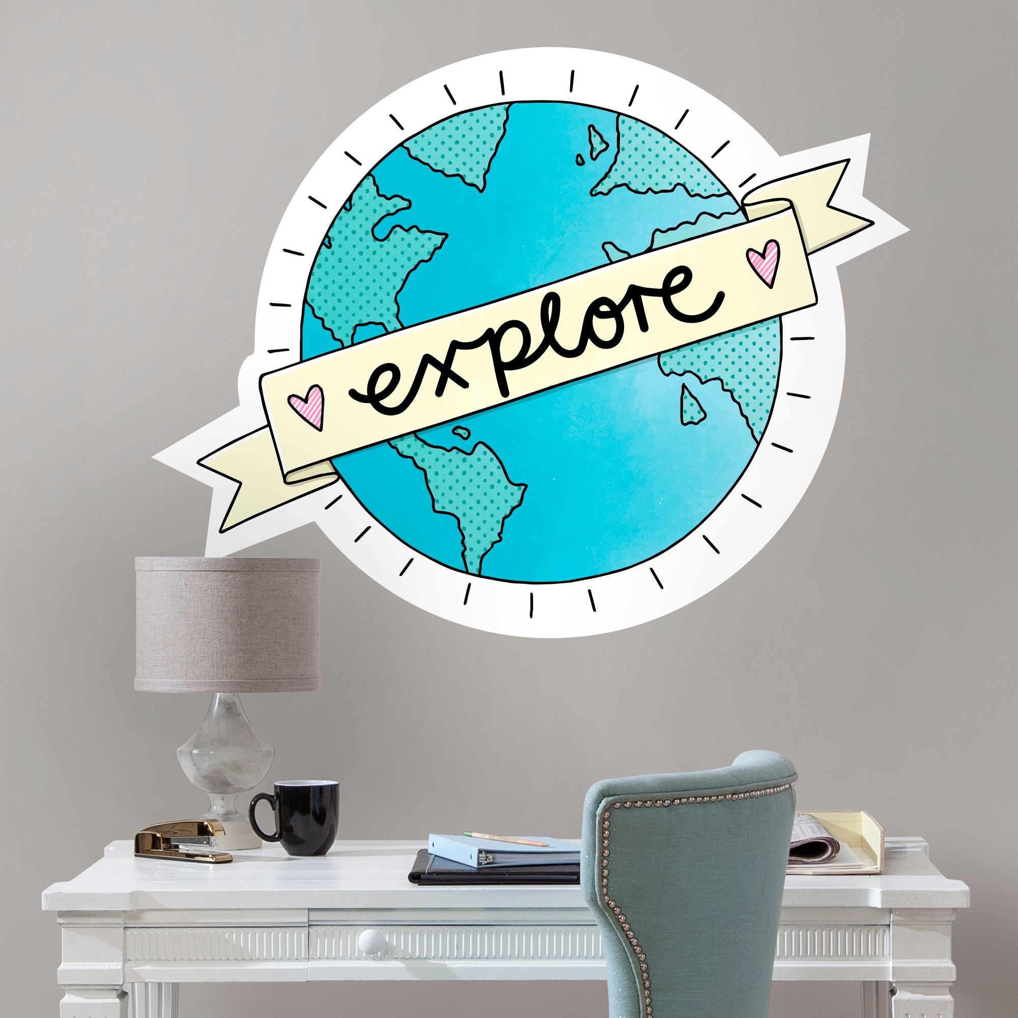 Explore Earth - Officially Licensed Big Moods Removable Wall Decal Giant Decal (48"W x 38"H) by Fathead | Vinyl