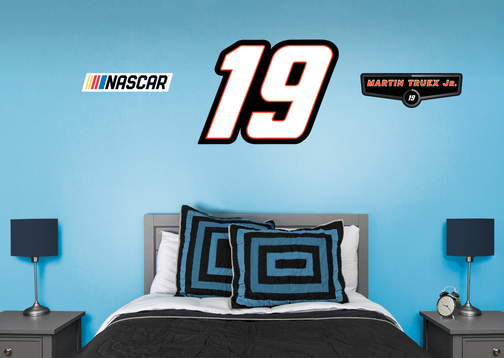 Martin Truex Jr. 2021 #19 Logo - Officially Licensed NASCAR Removable Wall Decal XL by Fathead | Vinyl