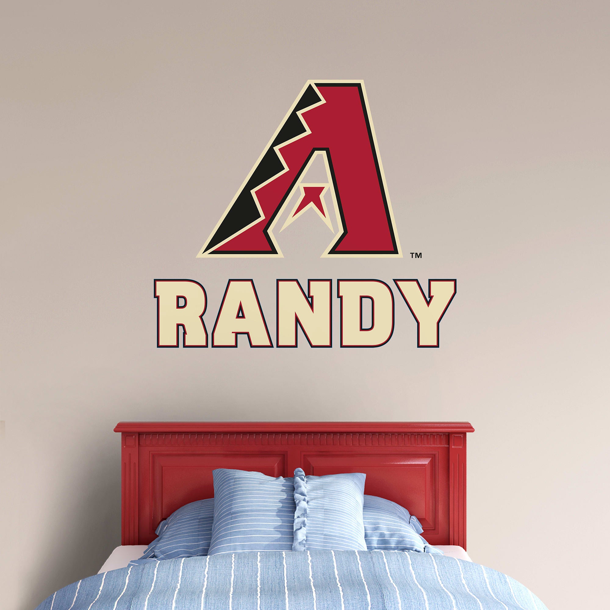 Arizona Diamondbacks: Stacked Personalized Name - Officially Licensed MLB Transfer Decal in Sand (52"W x 39.5"H) by Fathead | Vi