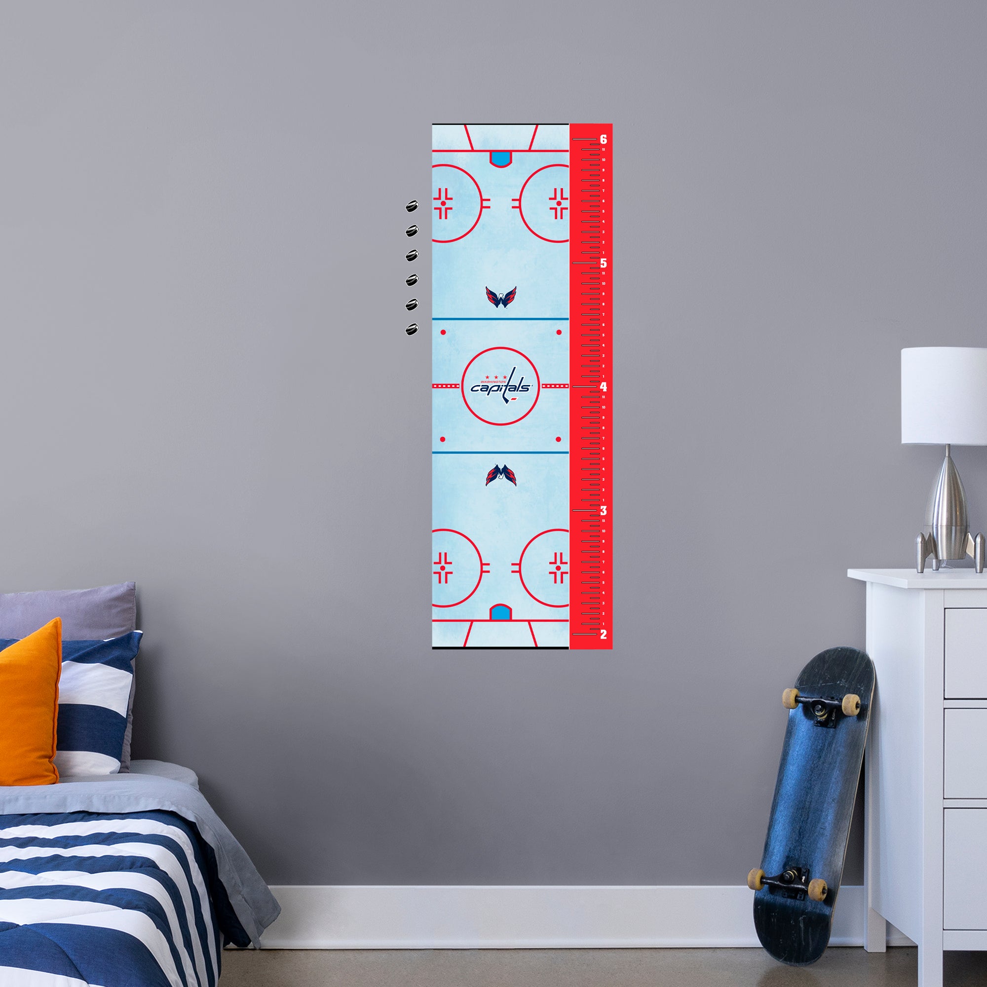 Washington Capitals: Rink Growth Chart - Officially Licensed NHL Removable Wall Graphic Large by Fathead | Vinyl