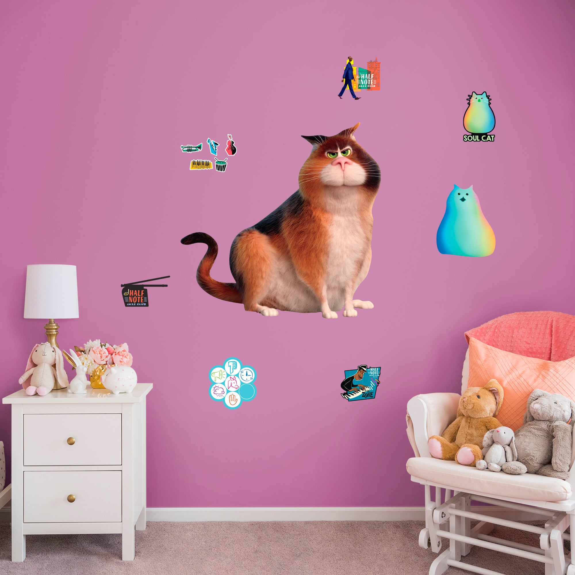 Soul Mr Mittens - Officially Licensed Disney Removable Wall Decal Giant Character + 7 Decals (37"W x 46"H) by Fathead | Vinyl