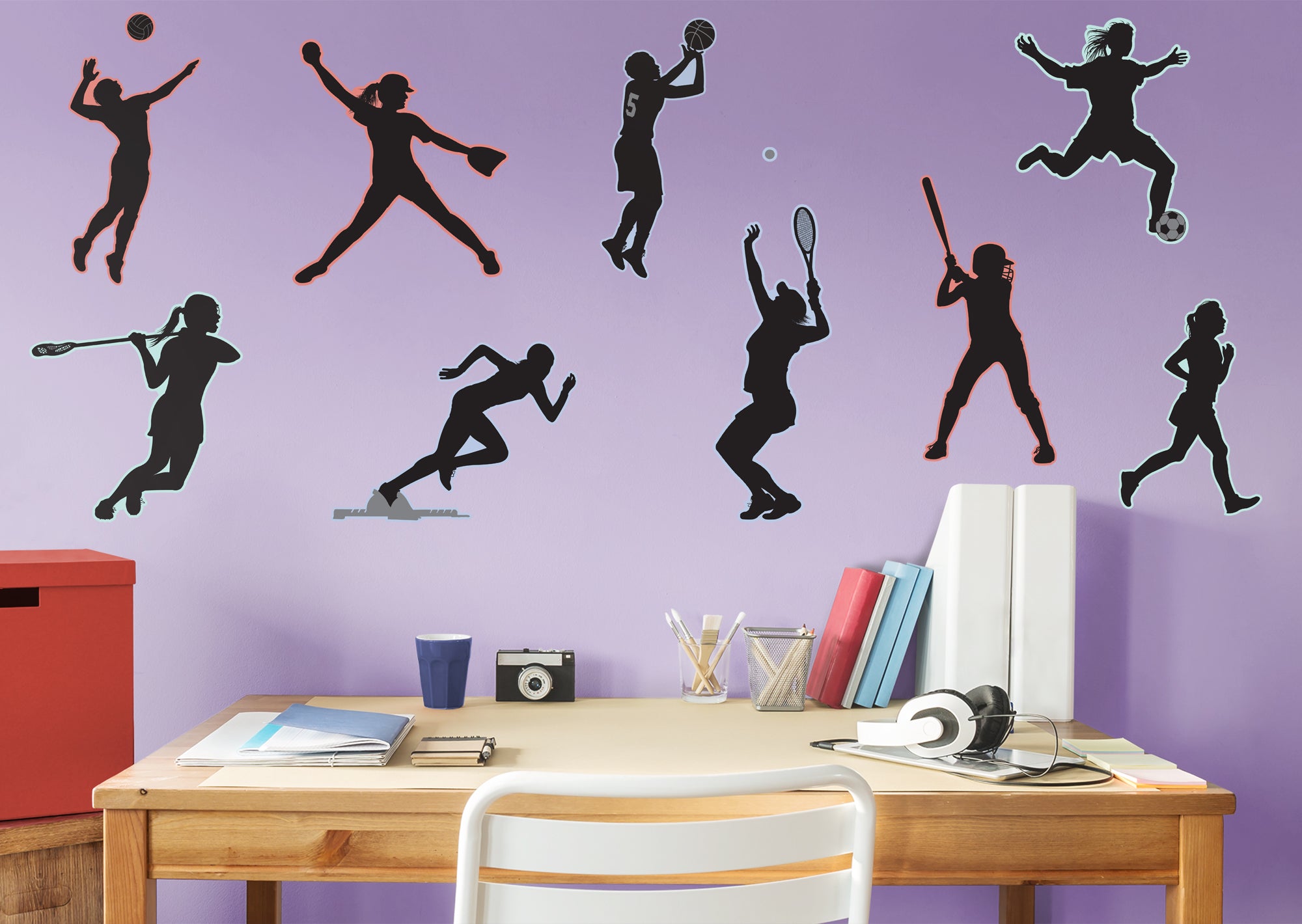 Women in Sports Silhouette Collection - Removable Wall Decal Collection (33.5"W x 15"H) by Fathead | Vinyl