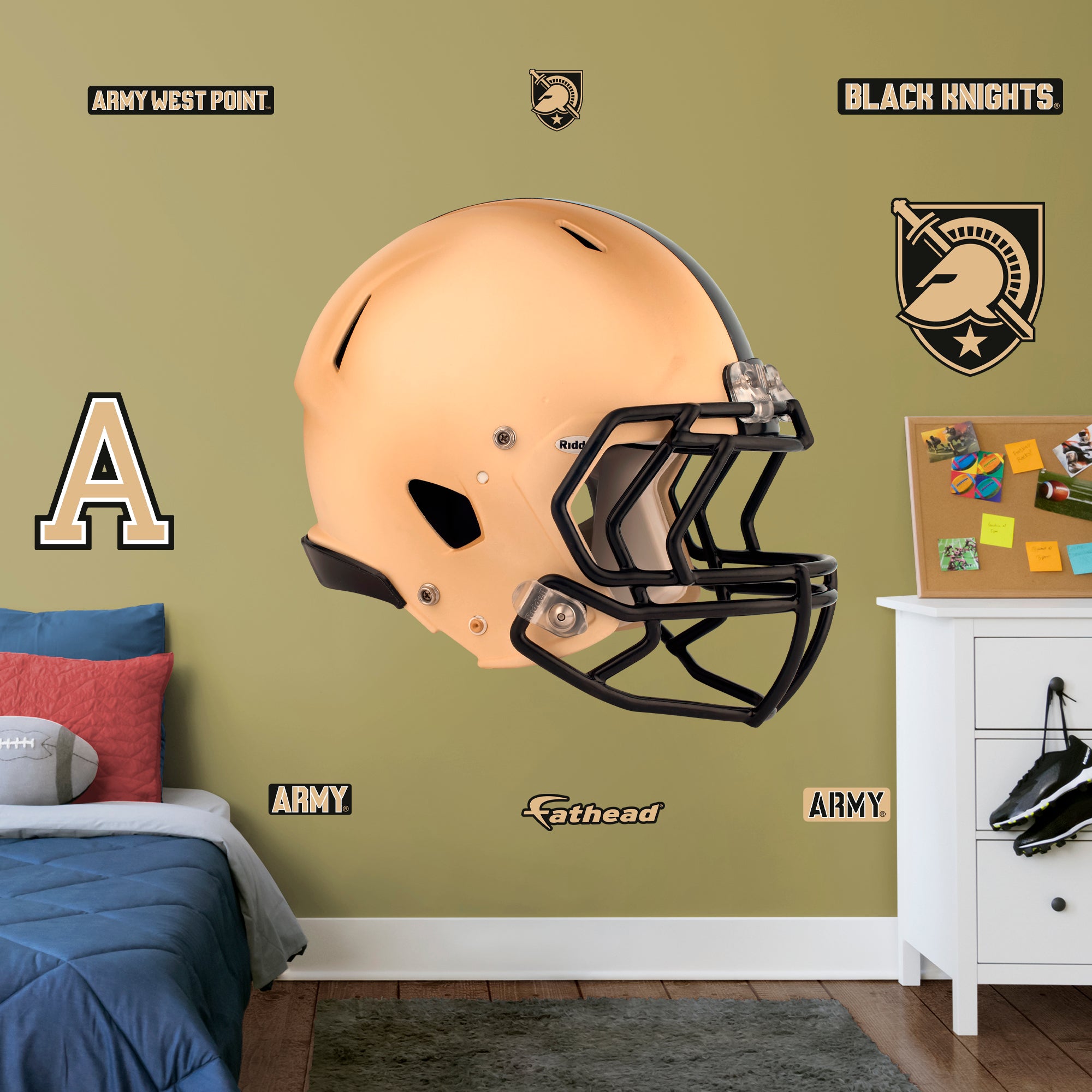 Army Black Knights 2020 RealBig Helmet - Officially Licensed NCAA Removable Wall Decal Giant Decal (57"W x 46"H) by Fathead | Vi