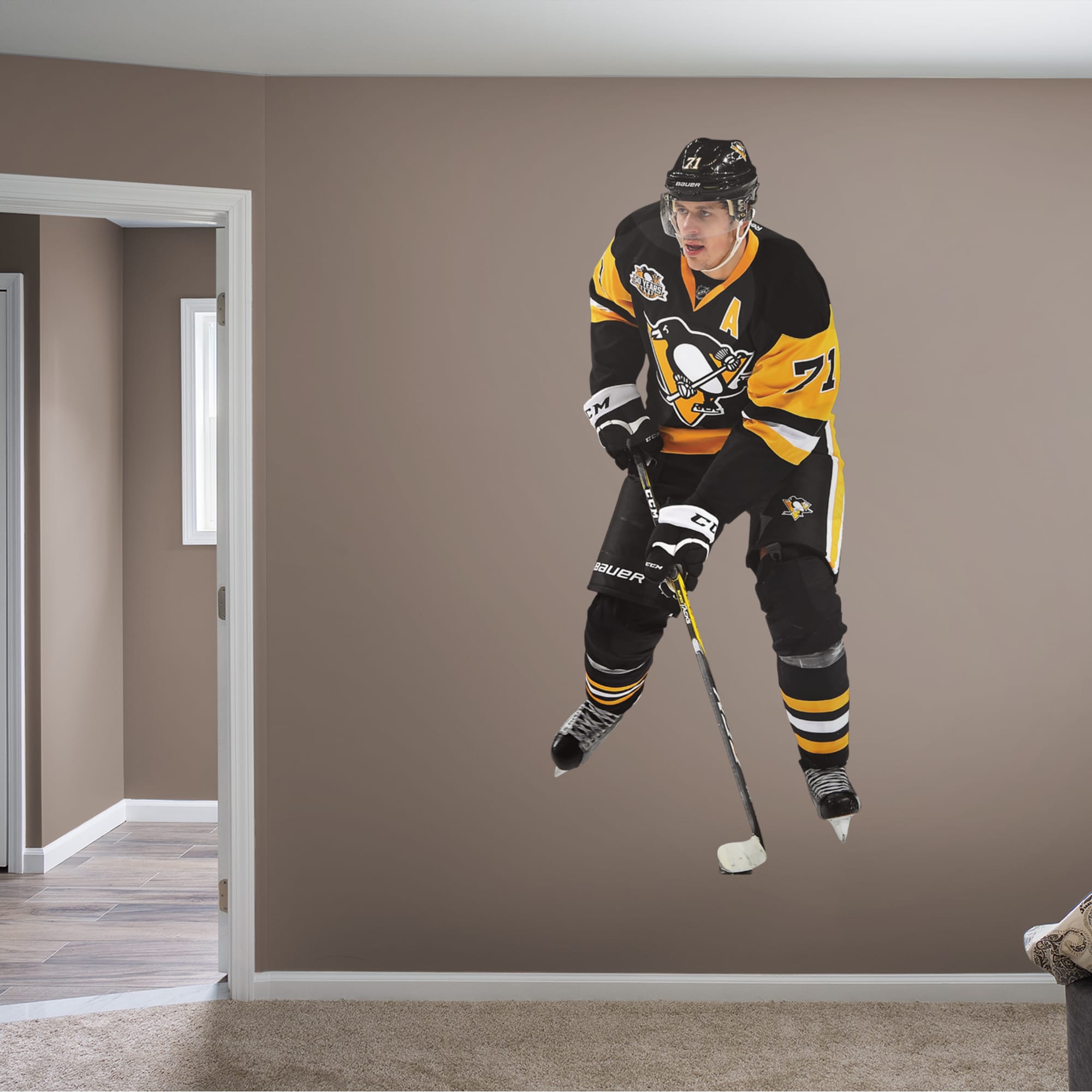 Evgeni Malkin for Pittsburgh Penguins - Officially Licensed NHL Removable Wall Decal Athlete Only (32"W x 77"H) by Fathead | Met