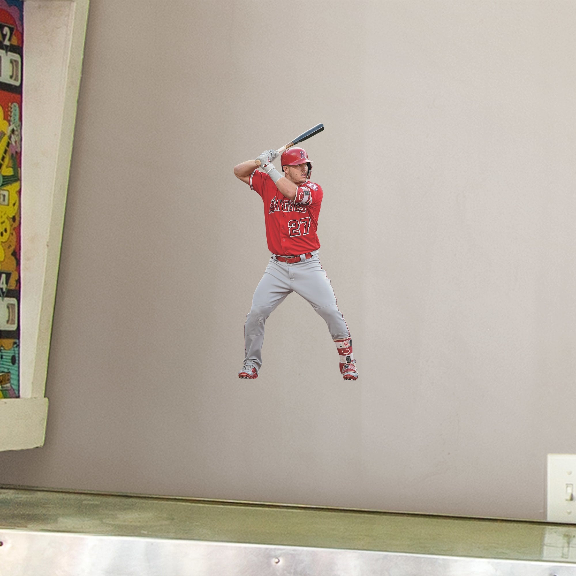 Mike Trout for LA Angels: At Bat - Officially Licensed MLB Removable Wall Decal Large by Fathead | Vinyl