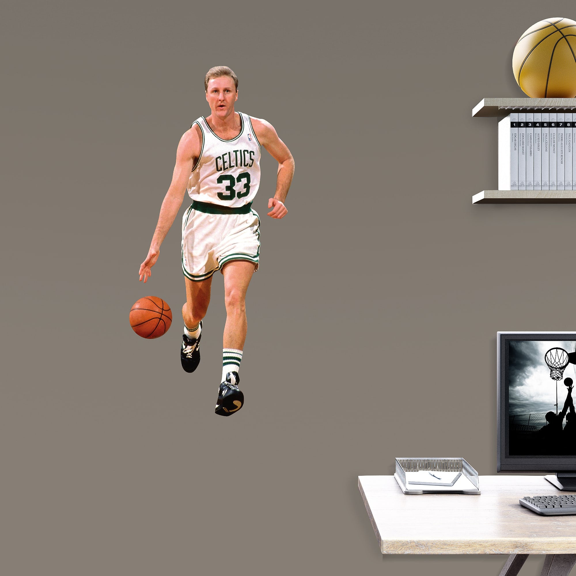 Larry Bird for Boston Celtics - Officially Licensed NBA Removable Wall Decal 15.0"W x 32.0"H by Fathead | Vinyl