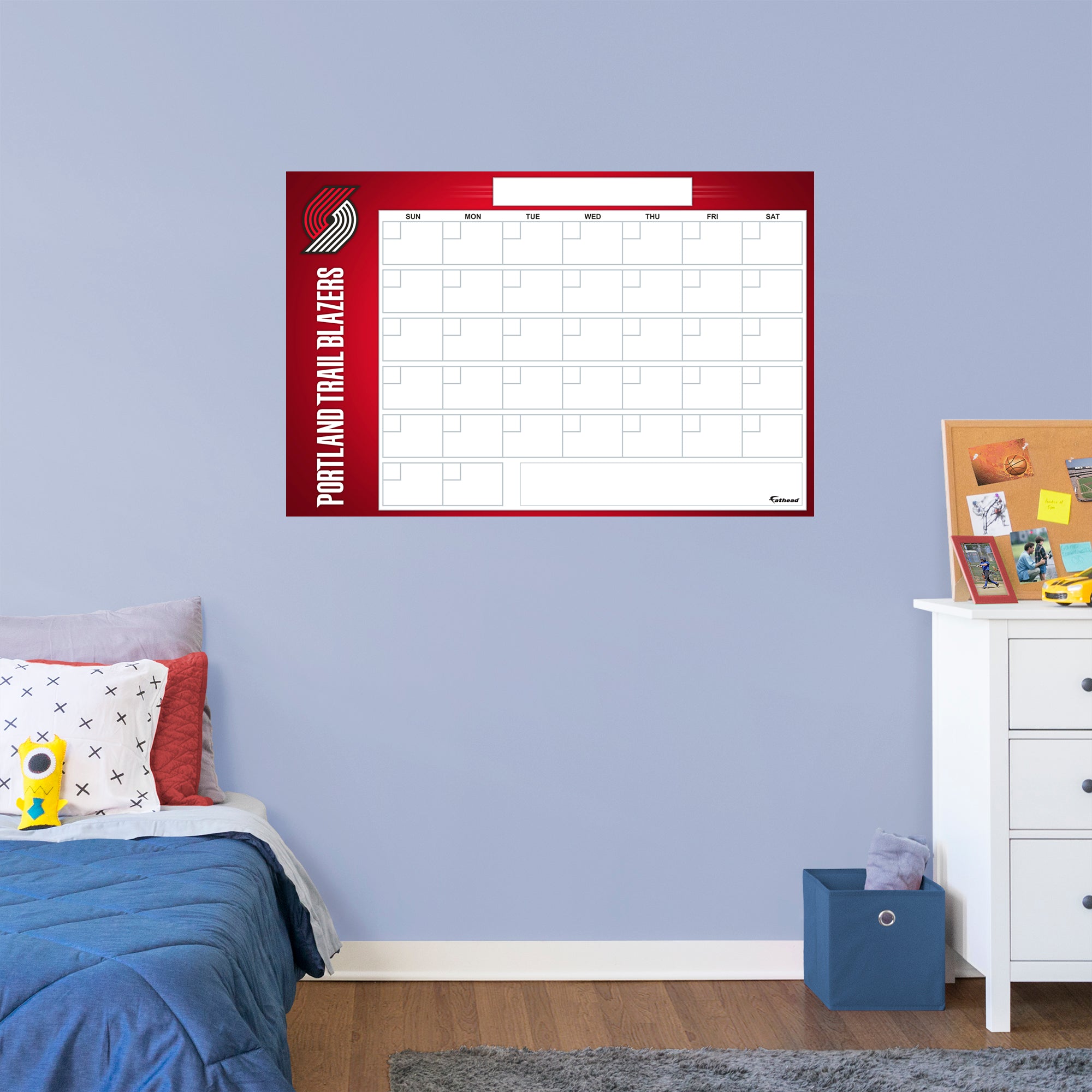 Portland Trail Blazers Dry Erase Calendar - Officially Licensed NBA Removable Wall Decal Giant Decal (34"W x 52"H) by Fathead |