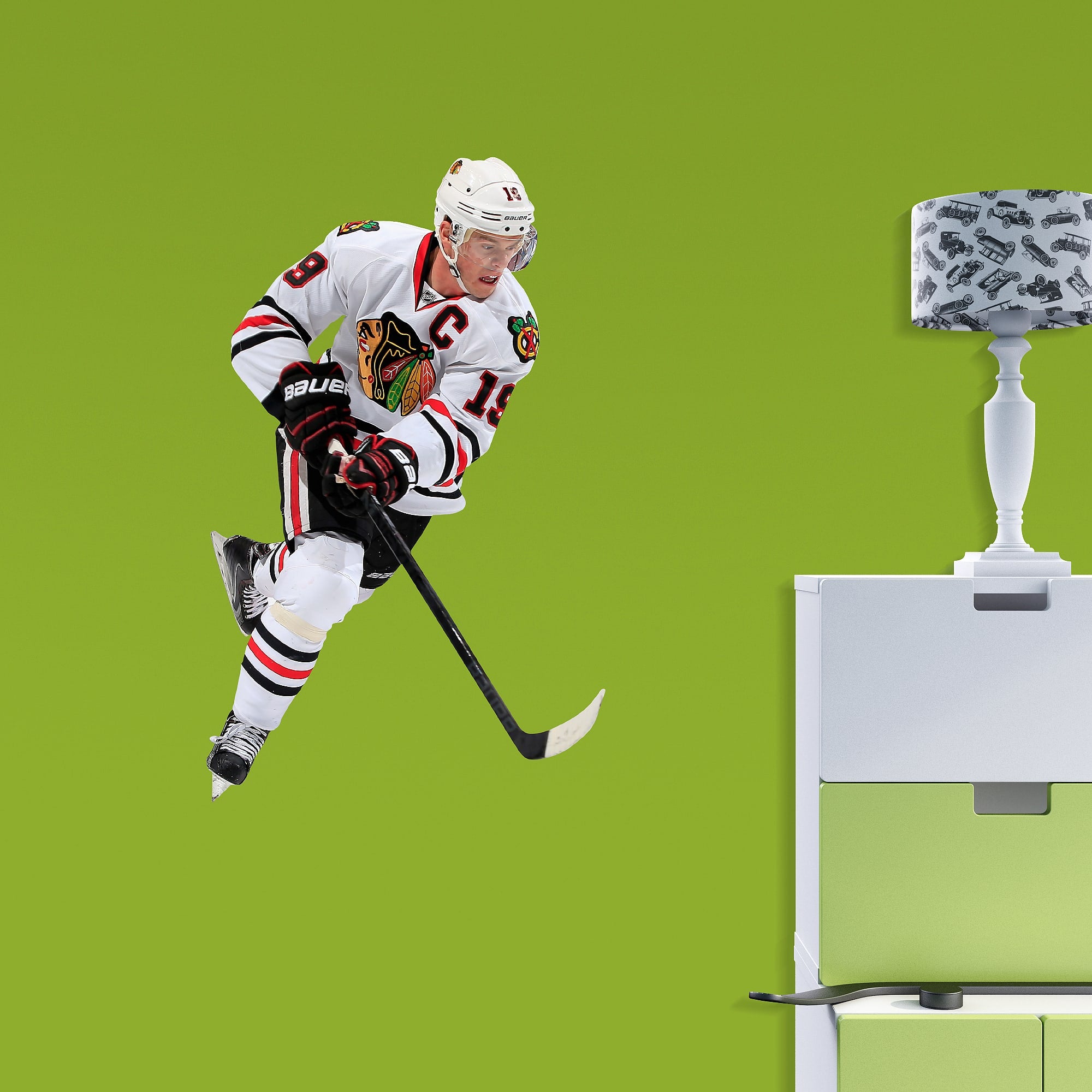 Jonathan Toews for Chicago Blackhawks - Officially Licensed NHL Removable Wall Decal 20.0"W x 32.0"H by Fathead | Vinyl