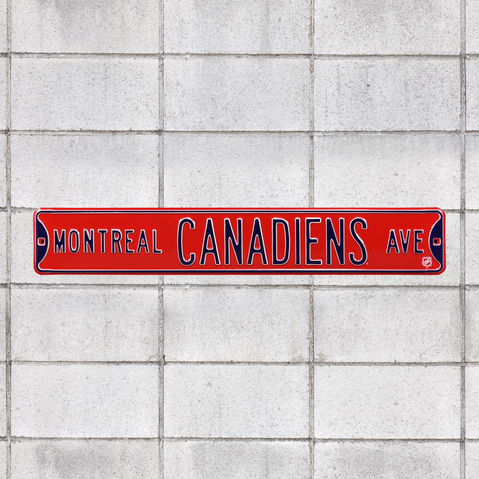 Montreal Canadiens: Montreal Canadiens Avenue - Officially Licensed NHL Metal Street Sign 36.0"W x 6.0"H by Fathead | 100% Steel