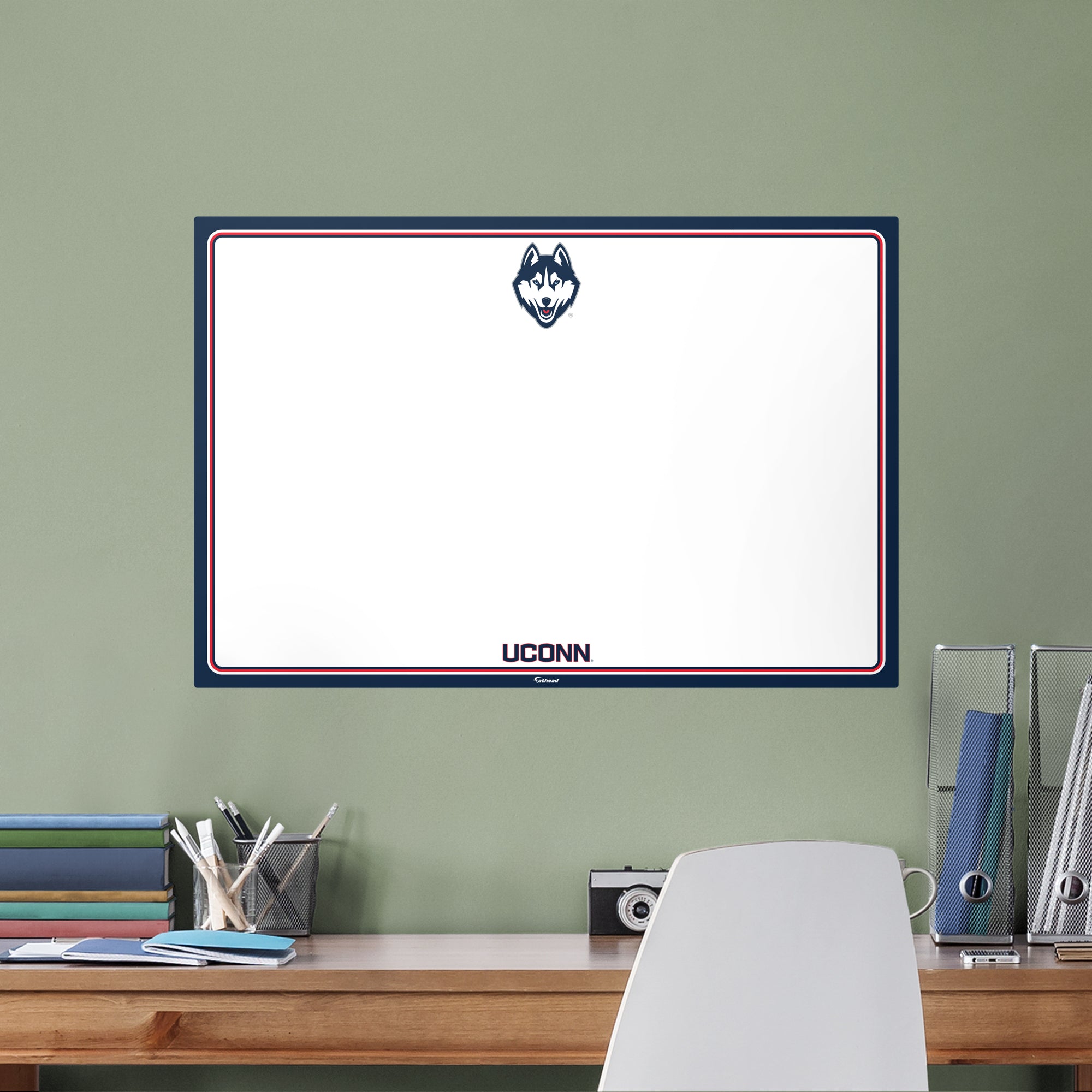 Connecticut Huskies: Dry Erase Whiteboard - X-Large Officially Licensed NCAA Removable Wall Decal XL by Fathead | Vinyl