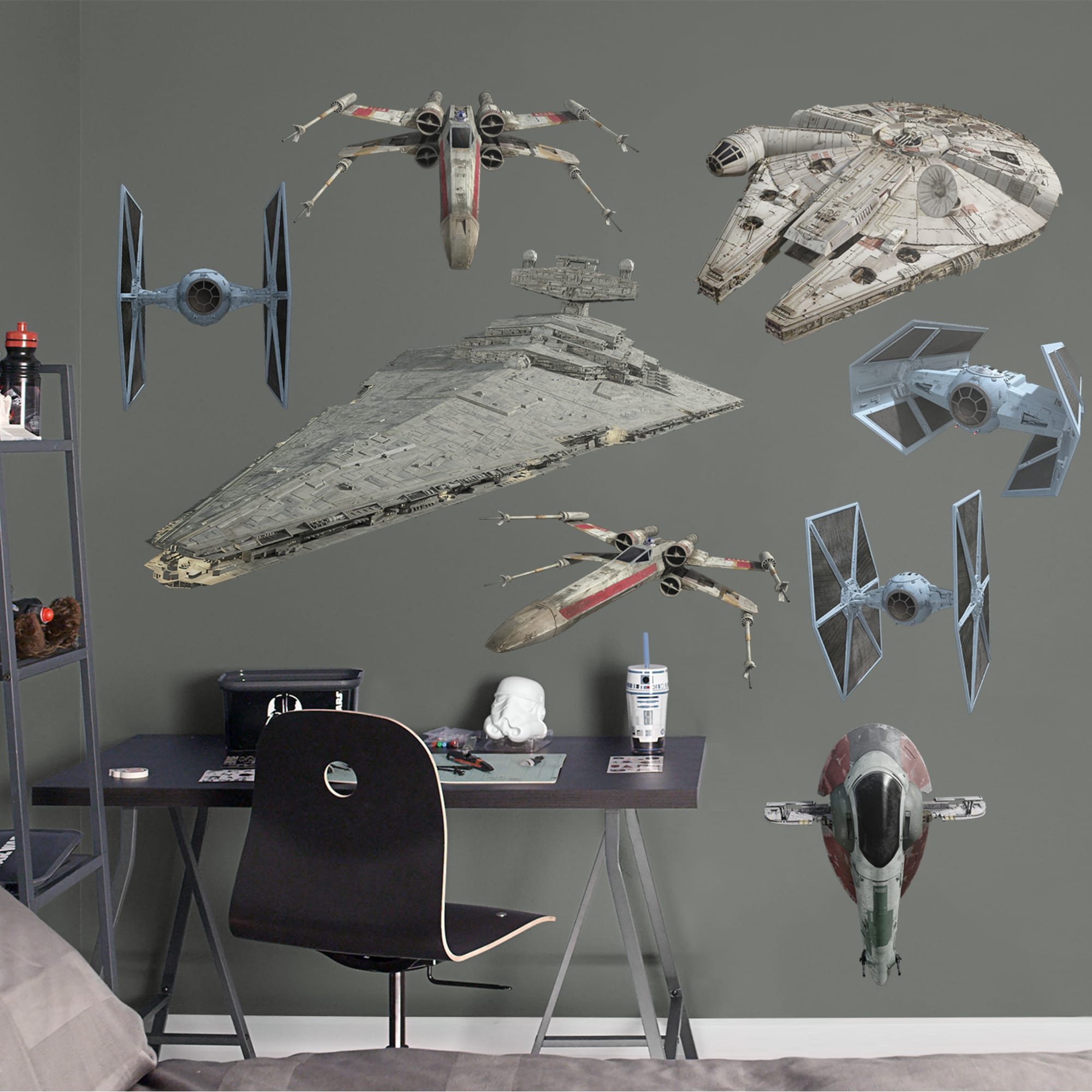 Star Wars: Original Trilogy Spaceships Collection - Officially Licensed Removable Wall Decals 79.0"W x 52.0"H by Fathead | Vinyl
