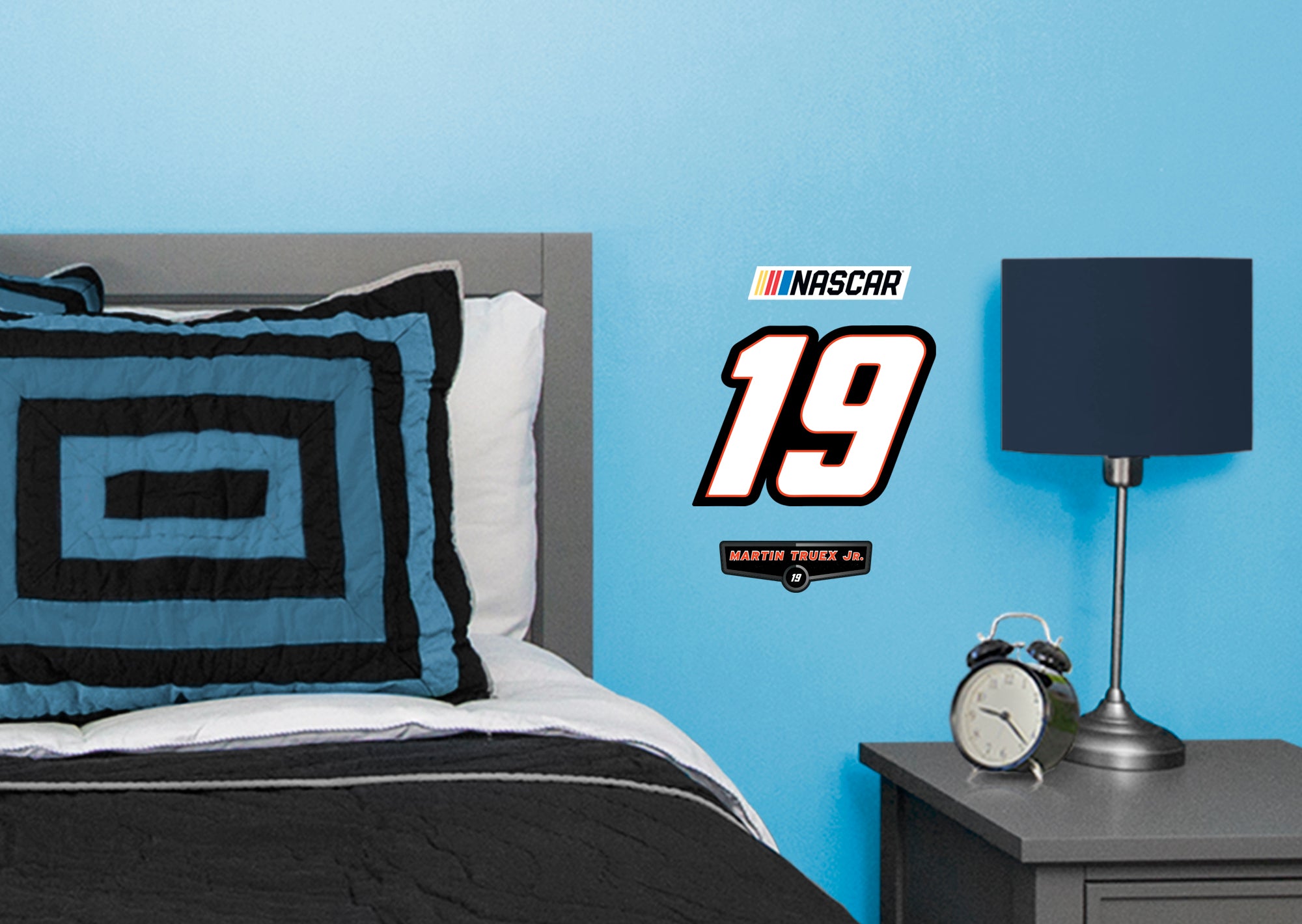 Martin Truex Jr. 2021 #19 Logo - Officially Licensed NASCAR Removable Wall Decal Large by Fathead | Vinyl