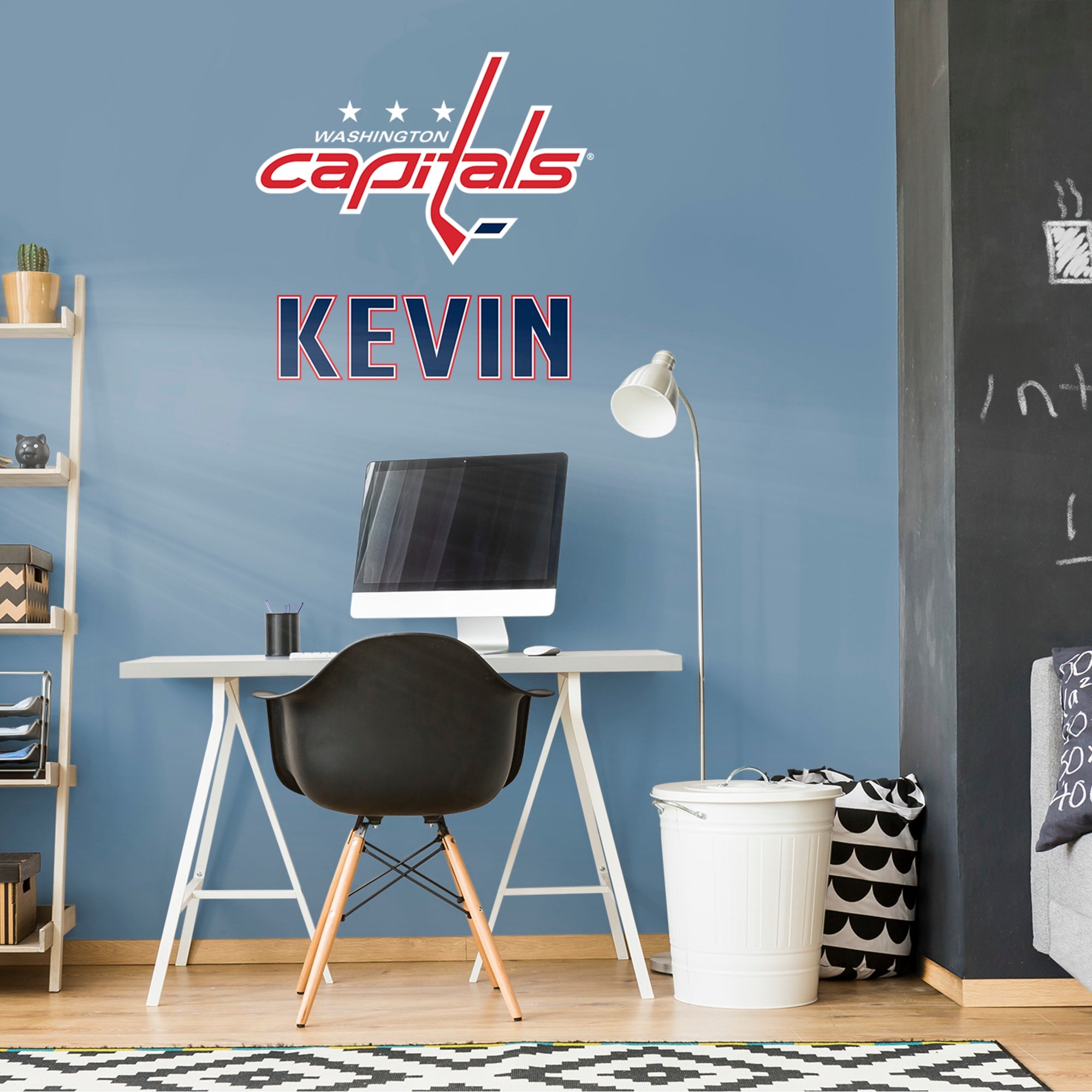 Washington Capitals: Stacked Personalized Name - Officially Licensed NHL Transfer Decal in Red/Navy (39.5"W x 52"H) by Fathead |