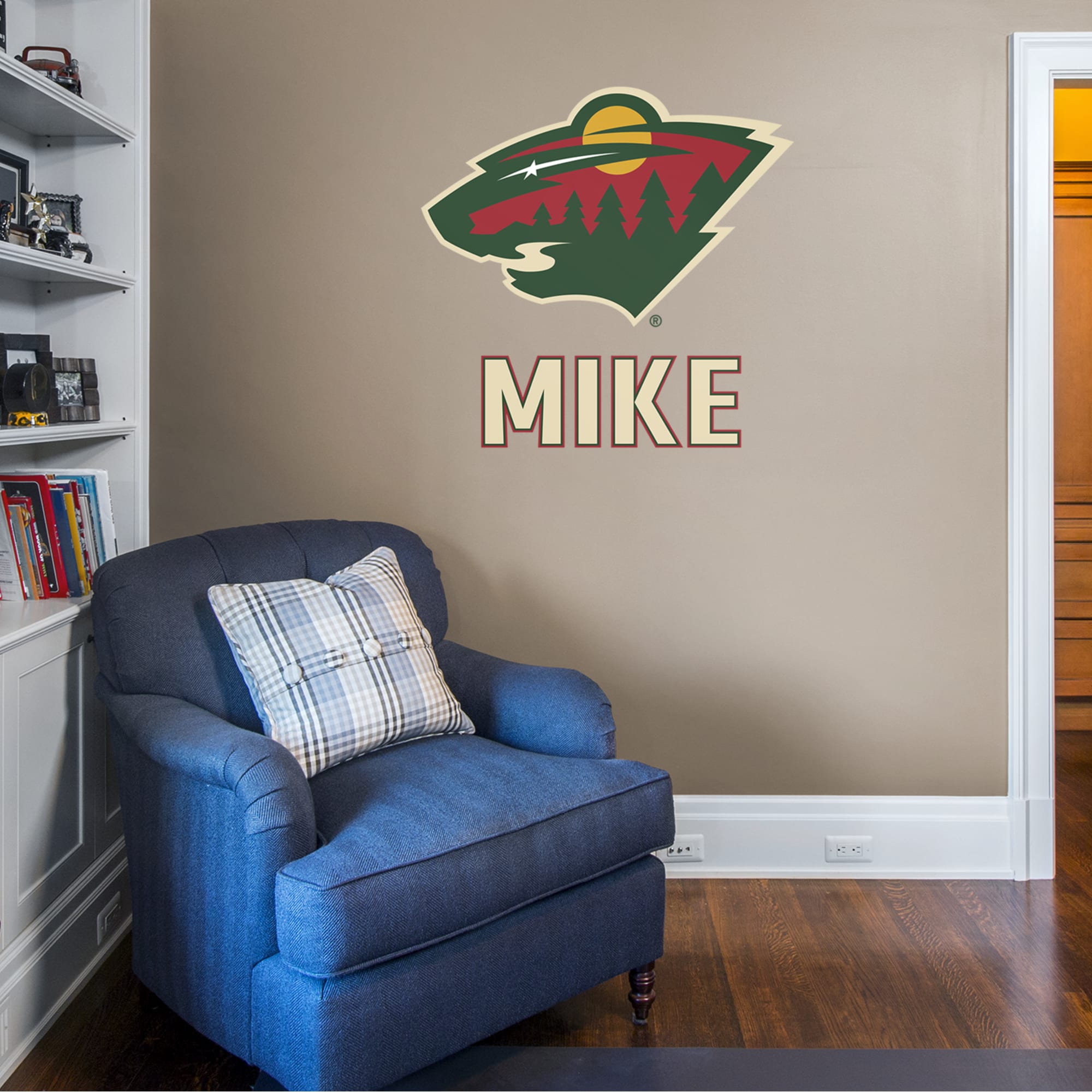 Minnesota Wild: Stacked Personalized Name - Officially Licensed NHL Transfer Decal in Beige (39.5"W x 52"H) by Fathead | Vinyl