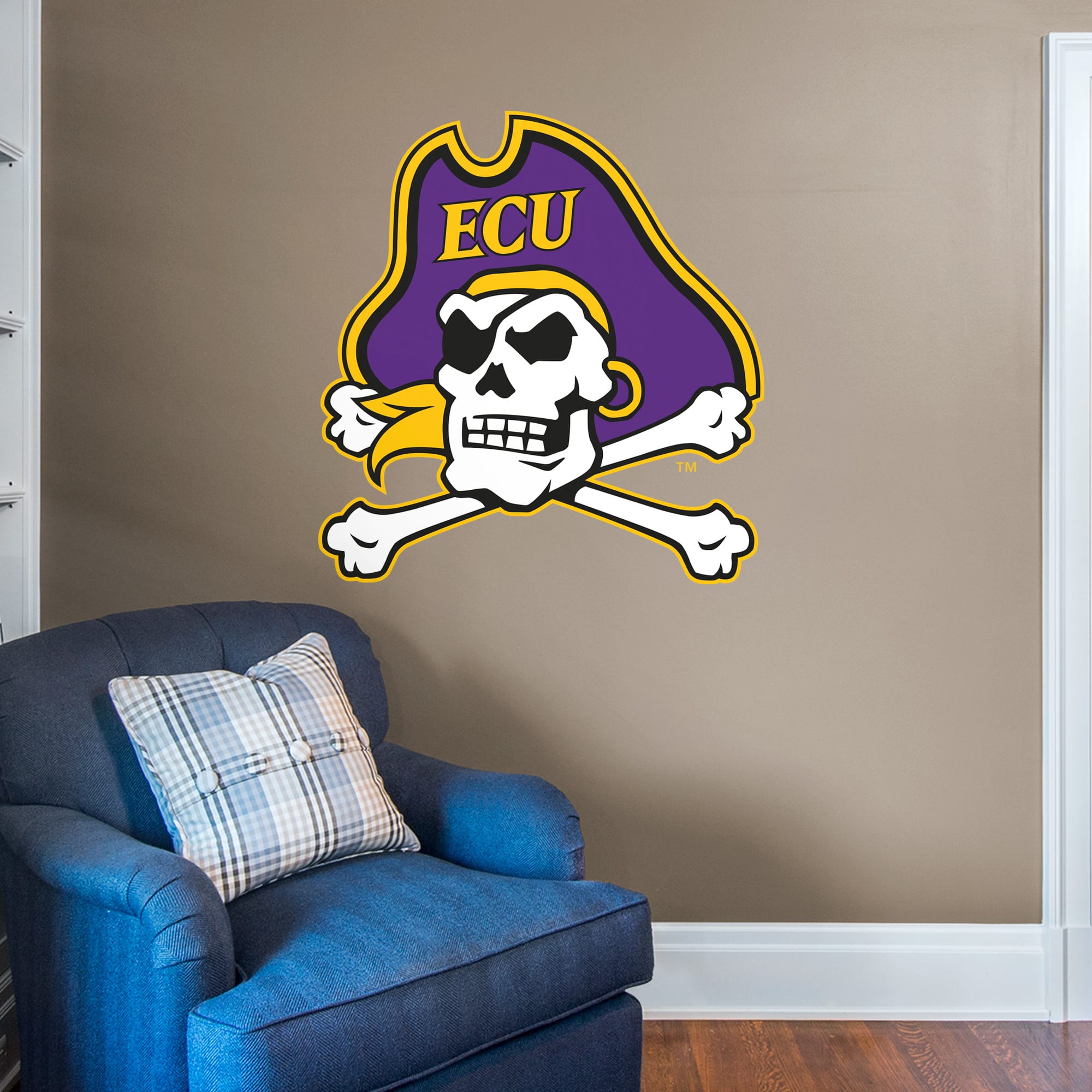 East Carolina Pirates: Logo - Officially Licensed Removable Wall Decal 39.0"W x 41.0"H by Fathead | Vinyl